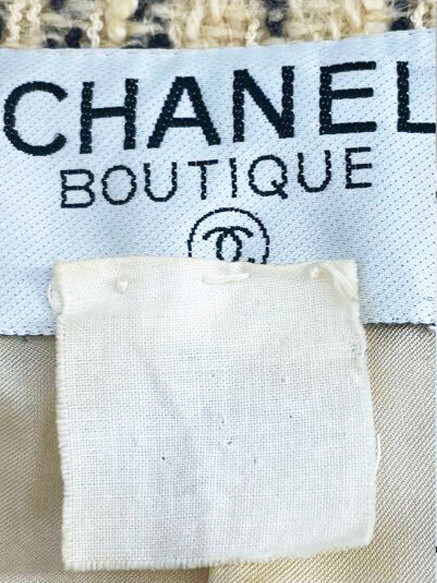 Chanel by Karl Lagerfeld Spring 1995 Beige Wool Tweed Jacket