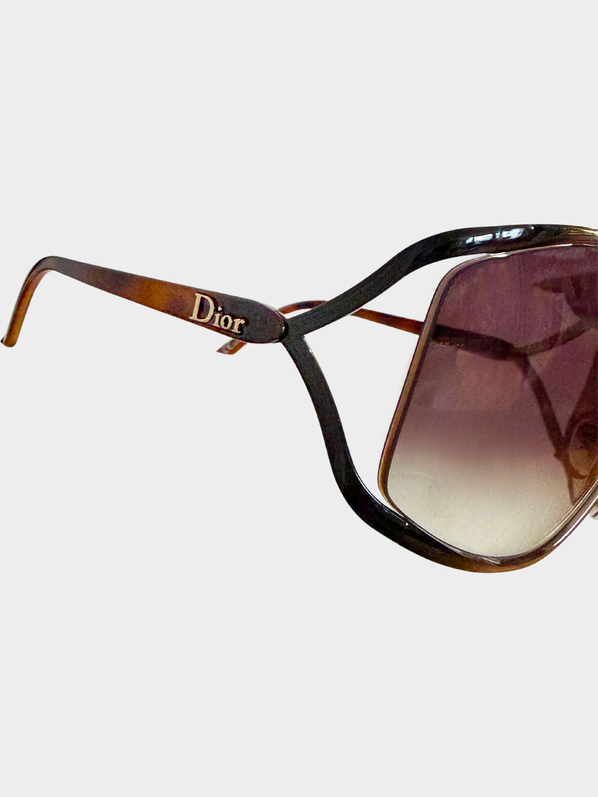 Christian Dior 1990s Vintage Metal Frame Butterfly Sunglasses