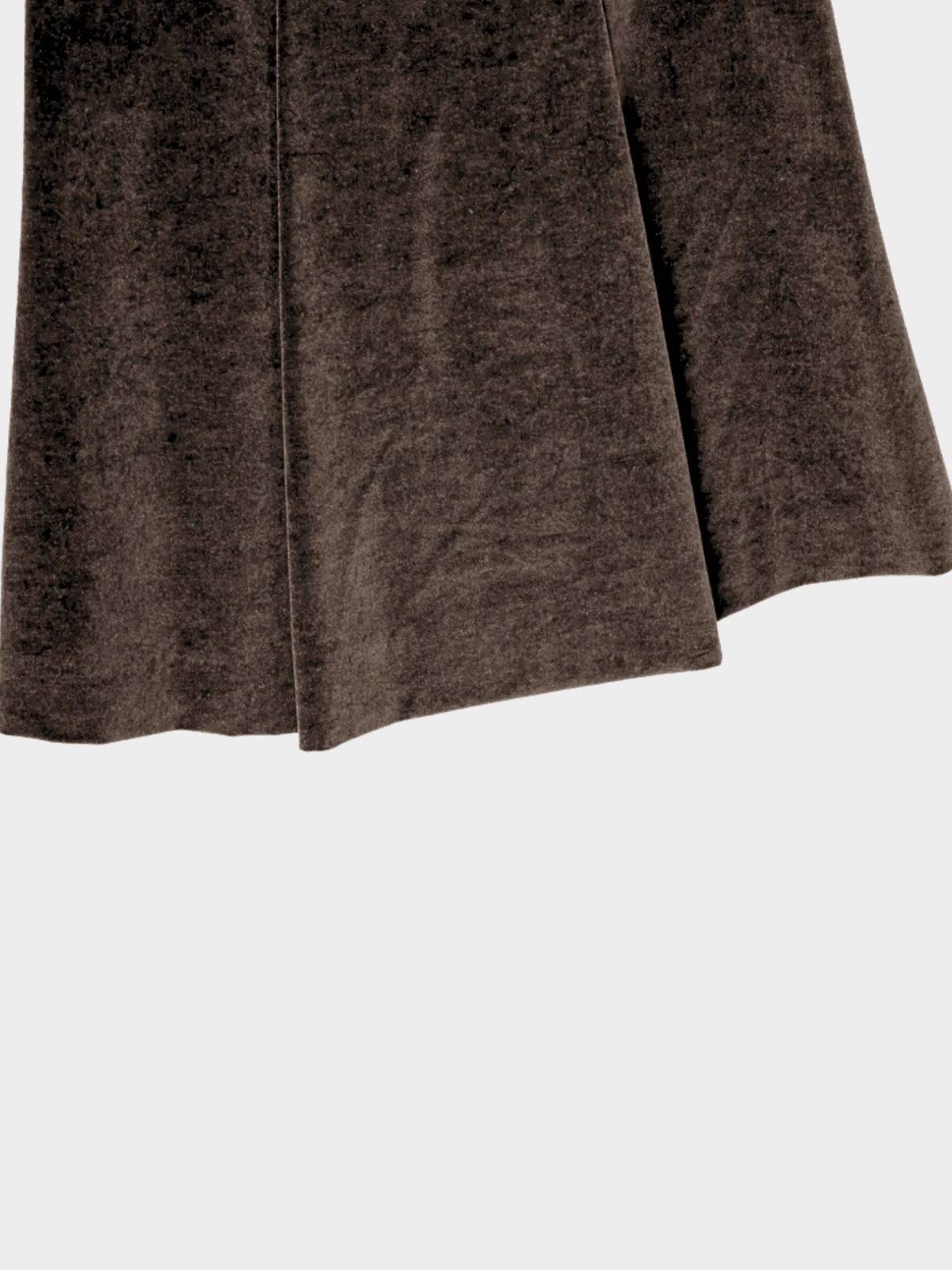 Celine 2007 Brown Velvet Buckled Pleated Mini Skirt
