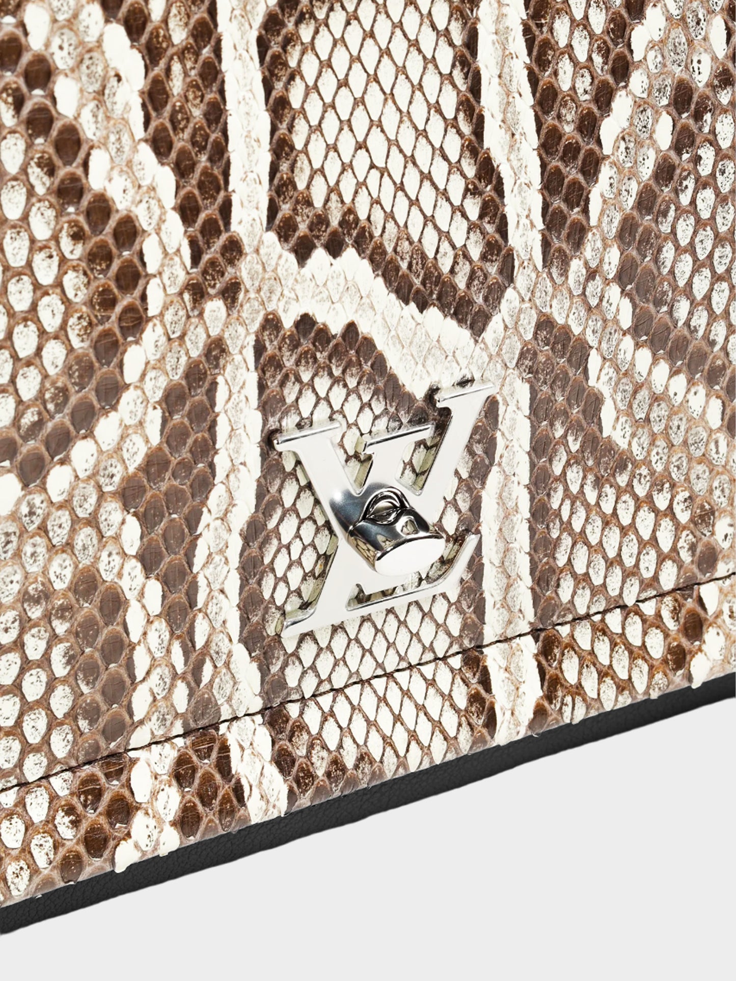 Louis Vuitton 2016 Black Python and Calfskin Lockme II Bag