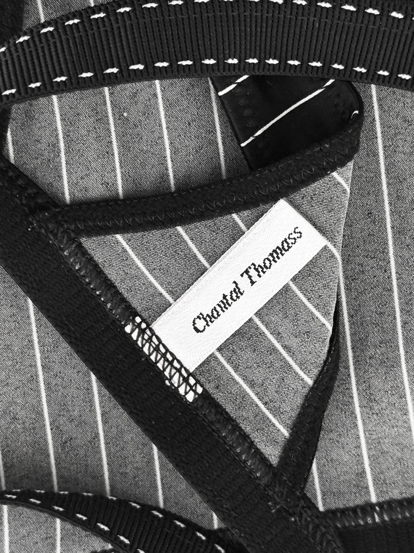 Chantal Thomass 2000s Black Pinstripe Lingerie Set