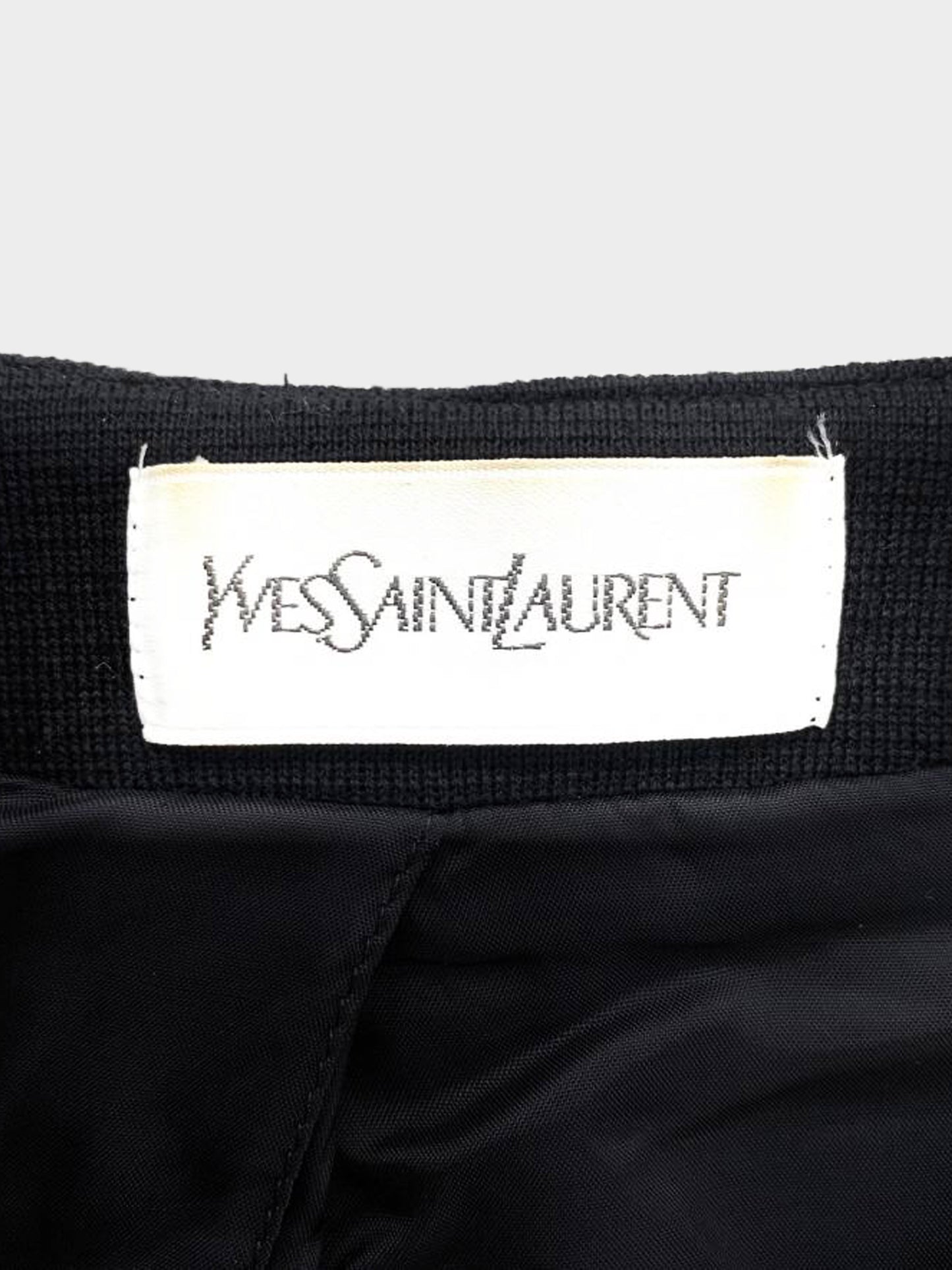 Yves Saint Laurent 2000s Black Wool Gold-embroidered Button-down Jacket