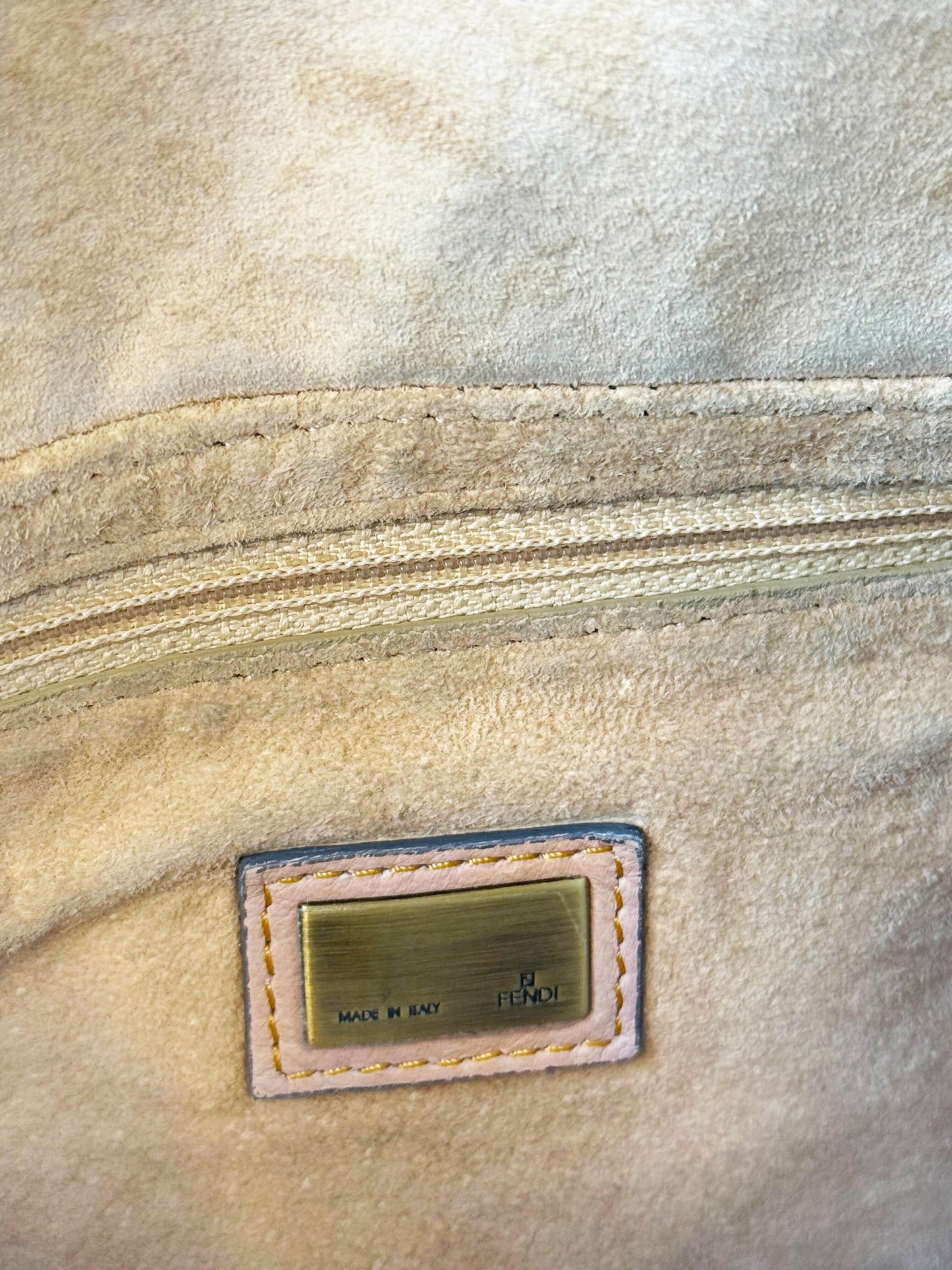 Fendi 2008 Pastel Rainbow Leather Whipstitch XL Baguette