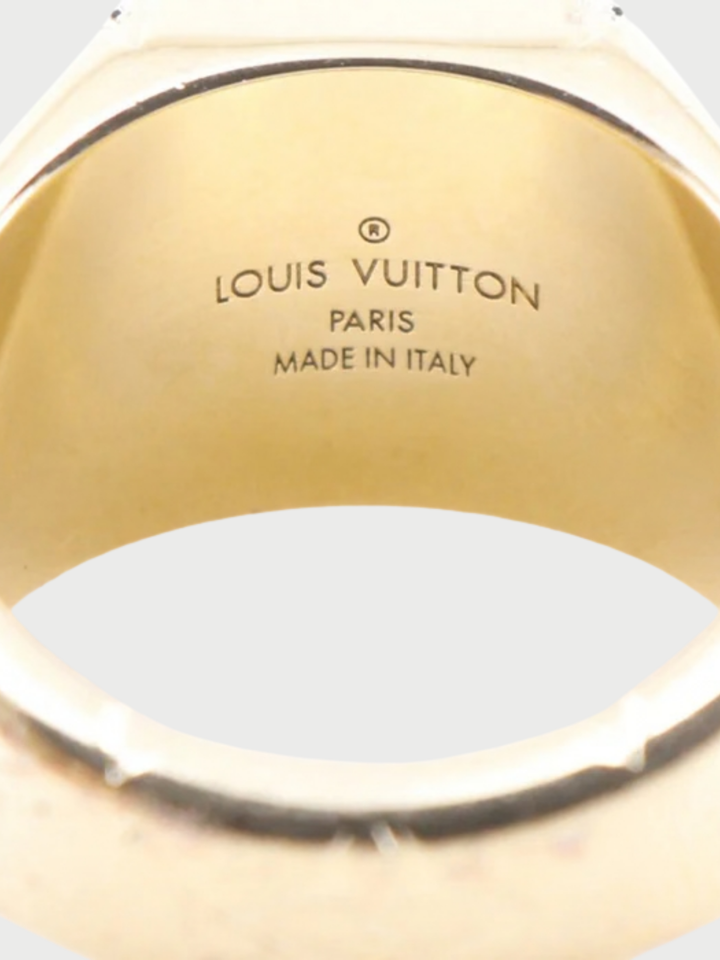 Louis Vuitton 2021 Gold Plated Metal Monogram Signet Ring