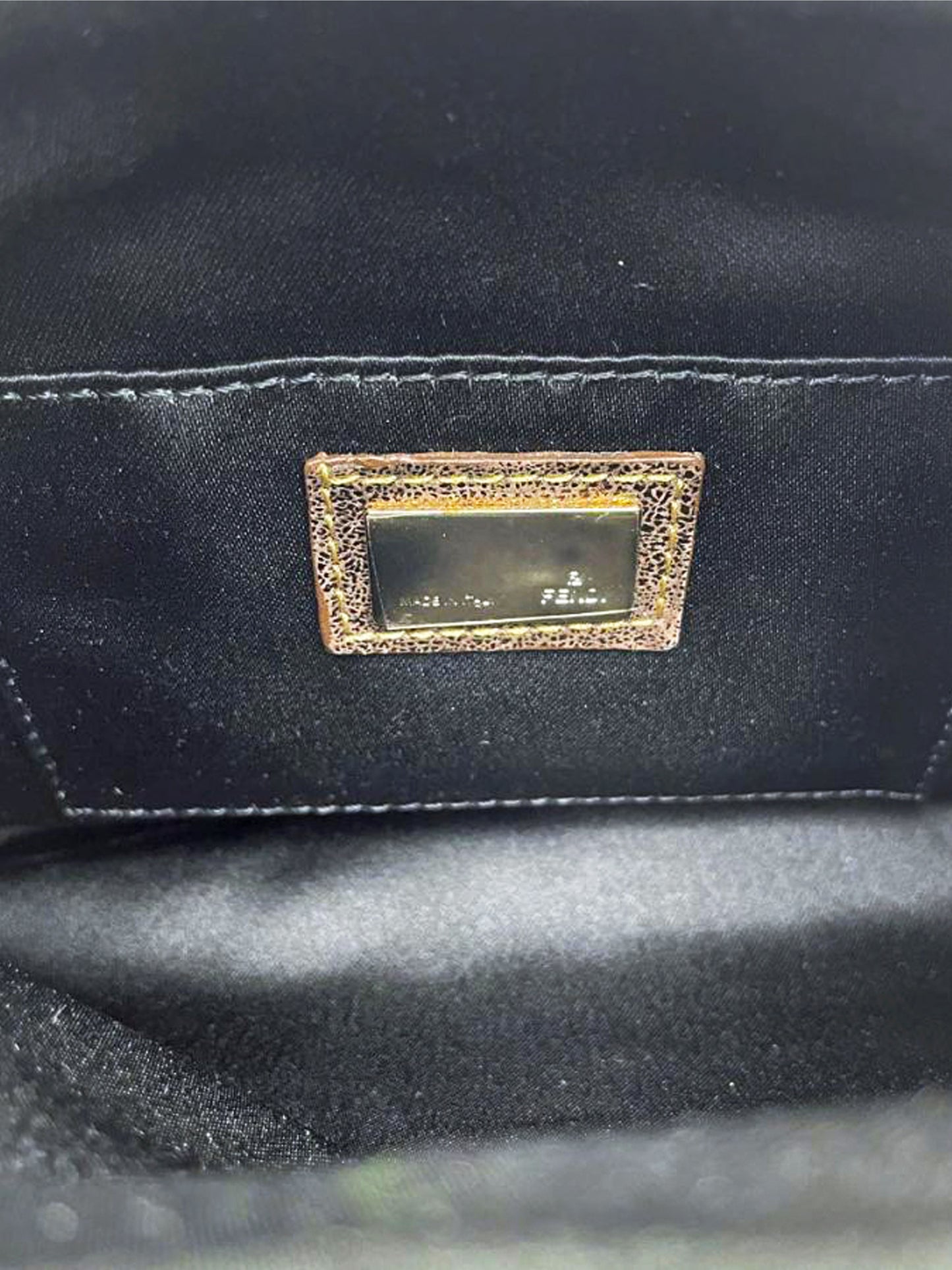 Fendi 2000s Bronze Ruched Beaded Borderline Clutch