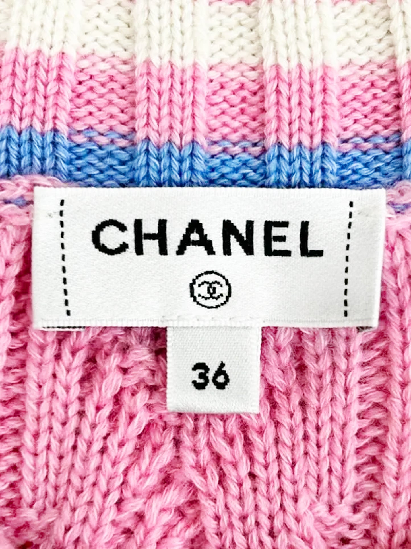 Chanel 2023 Pink Cable Knit Dress