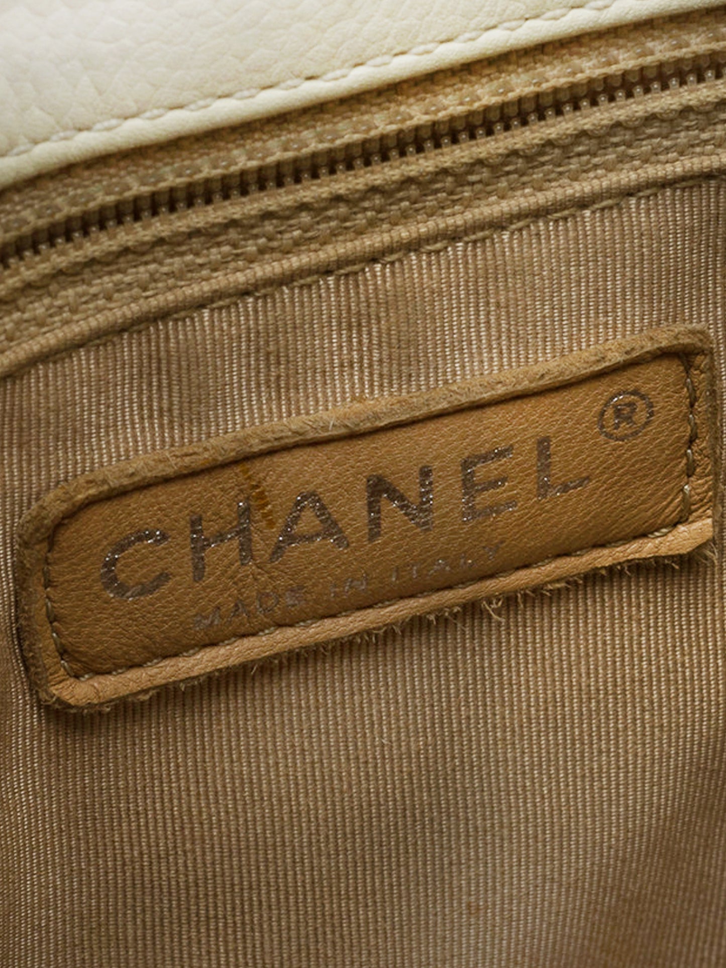 Chanel 2011 Off White Quilted Caviar Petit Timeless Shopping Tote