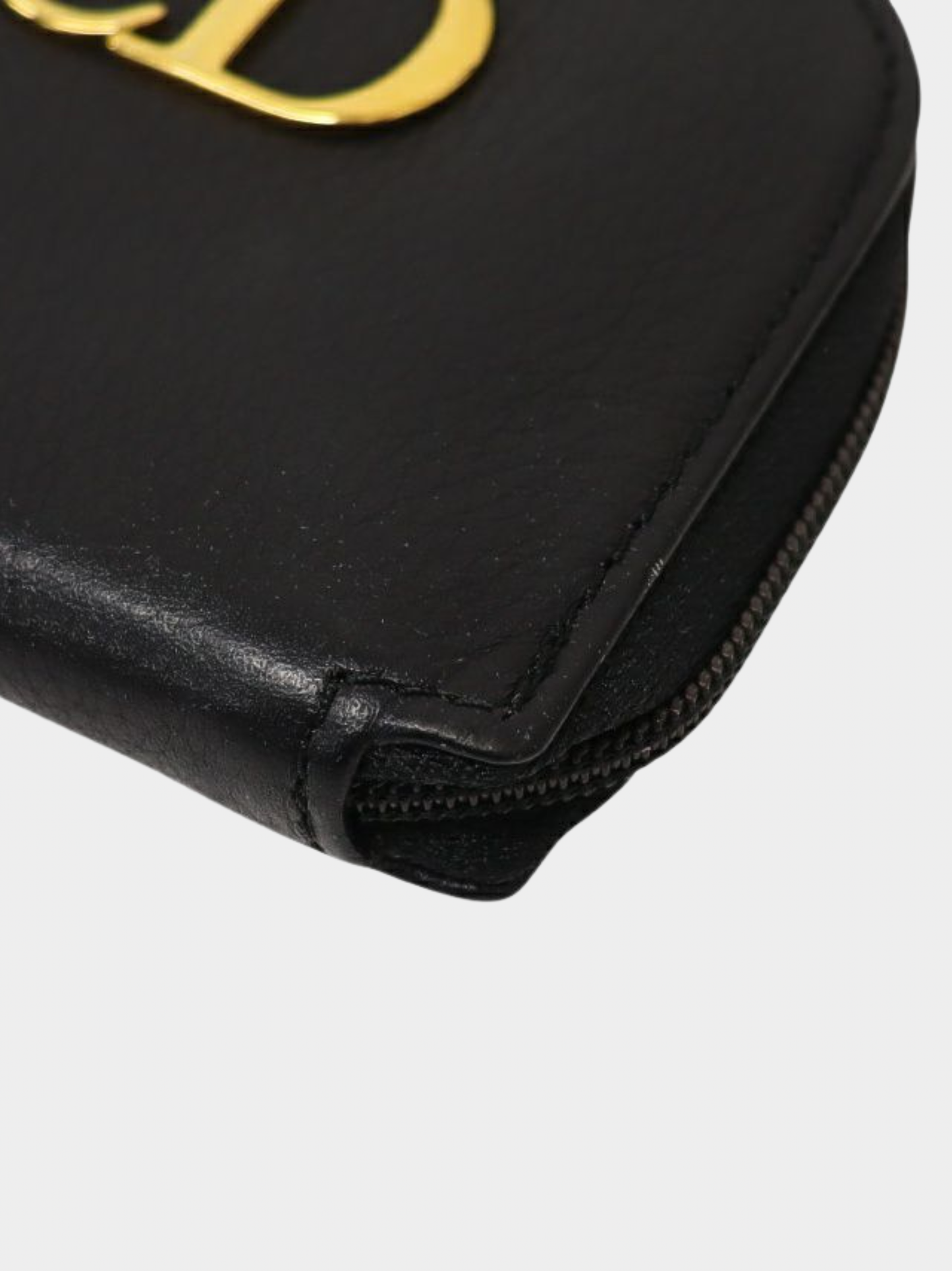 Christian Dior 2000s Black CD Leather Coin Case