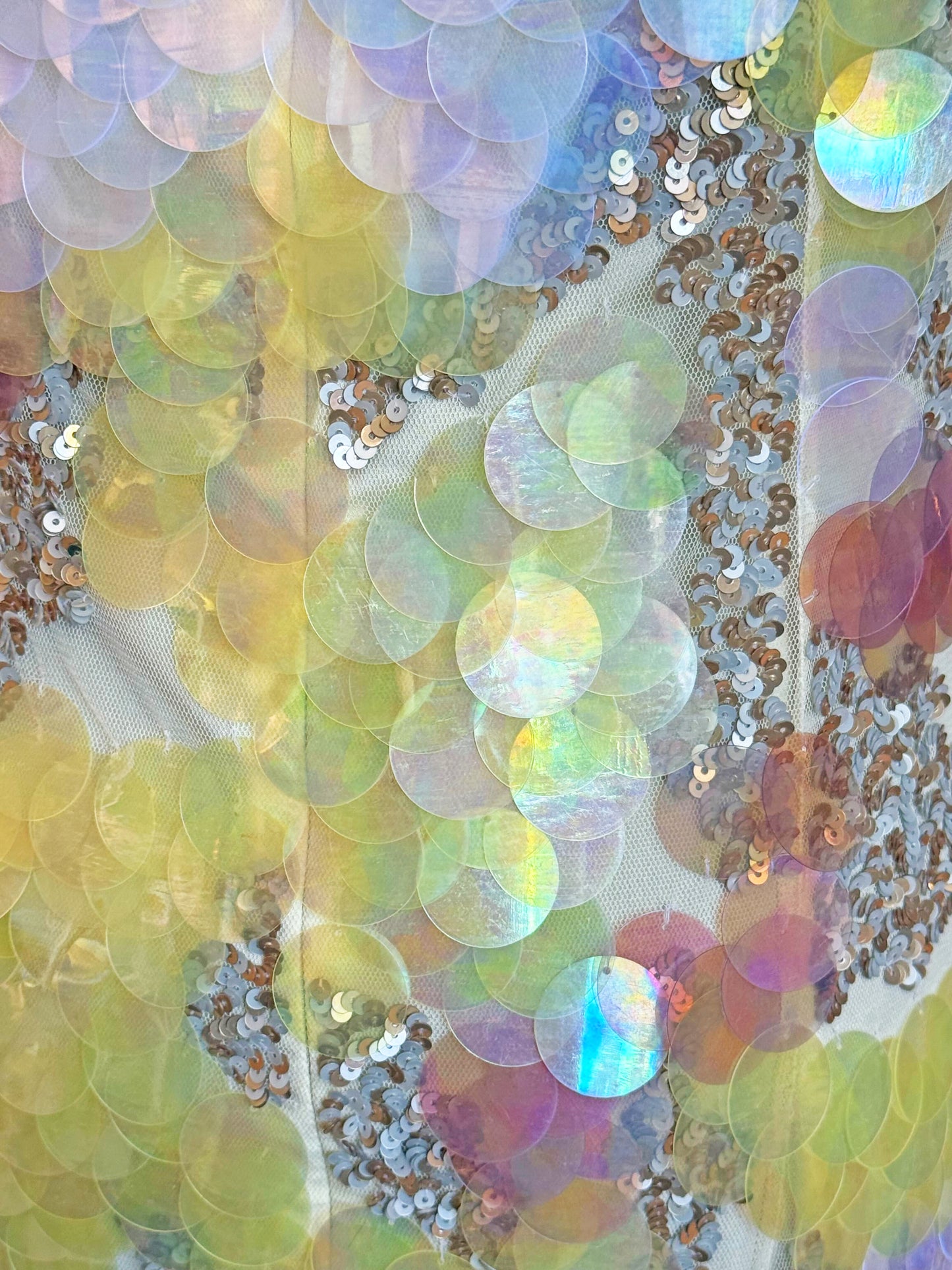 Blumarine 2000s Blugirl Multicolor Iridescent Sequined Polyamide Mesh Dress