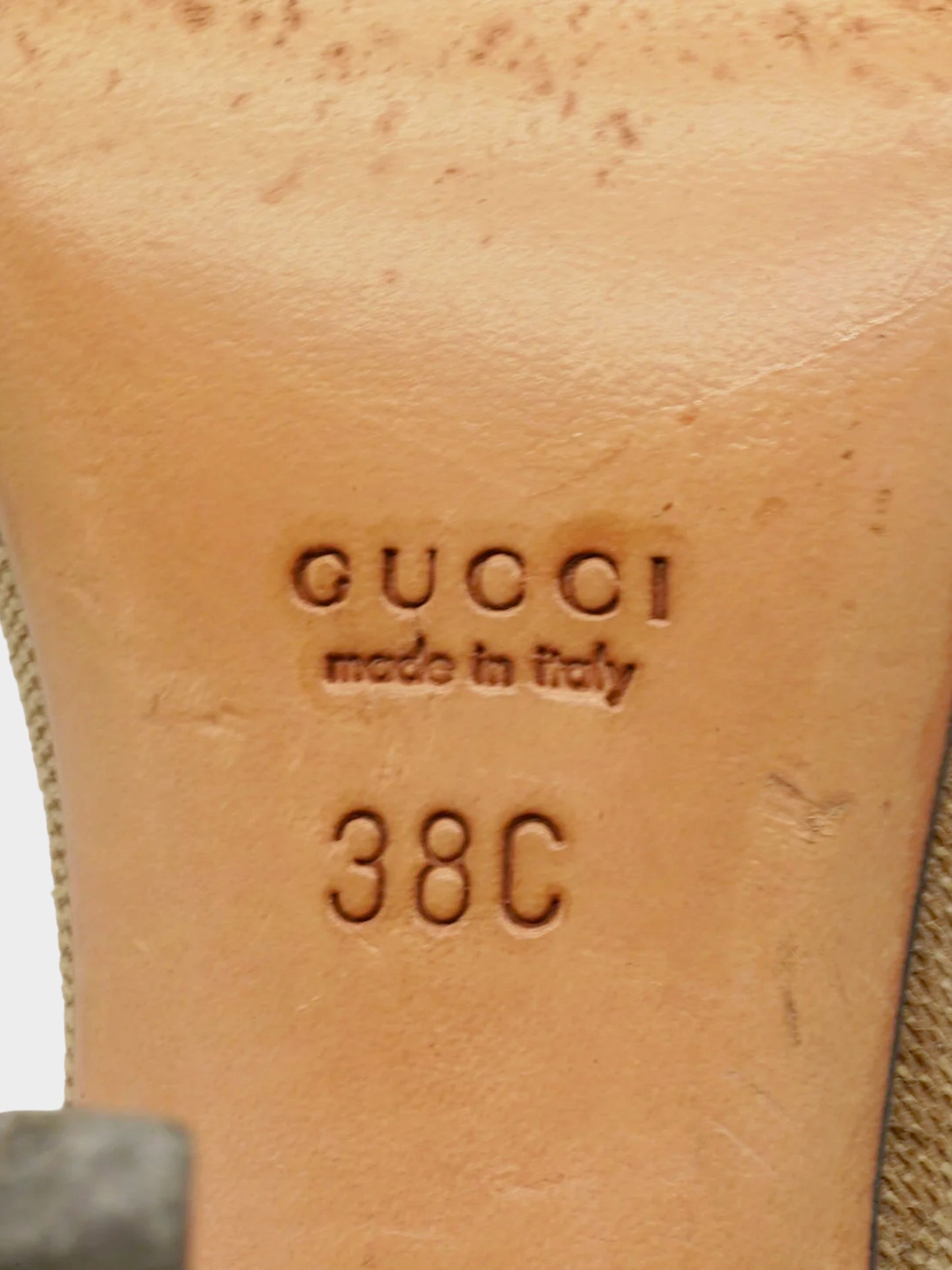 Gucci 2000s Beige Canvas Strappy Heeled Sandals