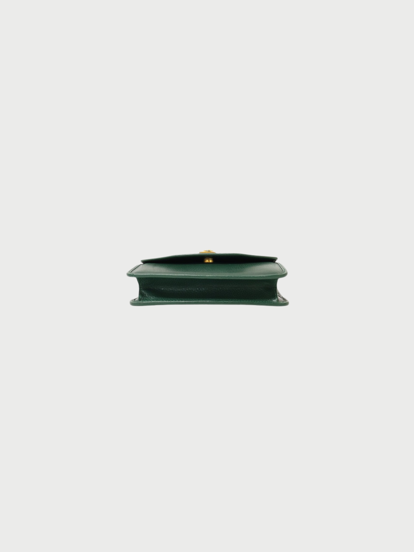 Celine 2000s Green Leather Gancini Hardware 2Way Bag
