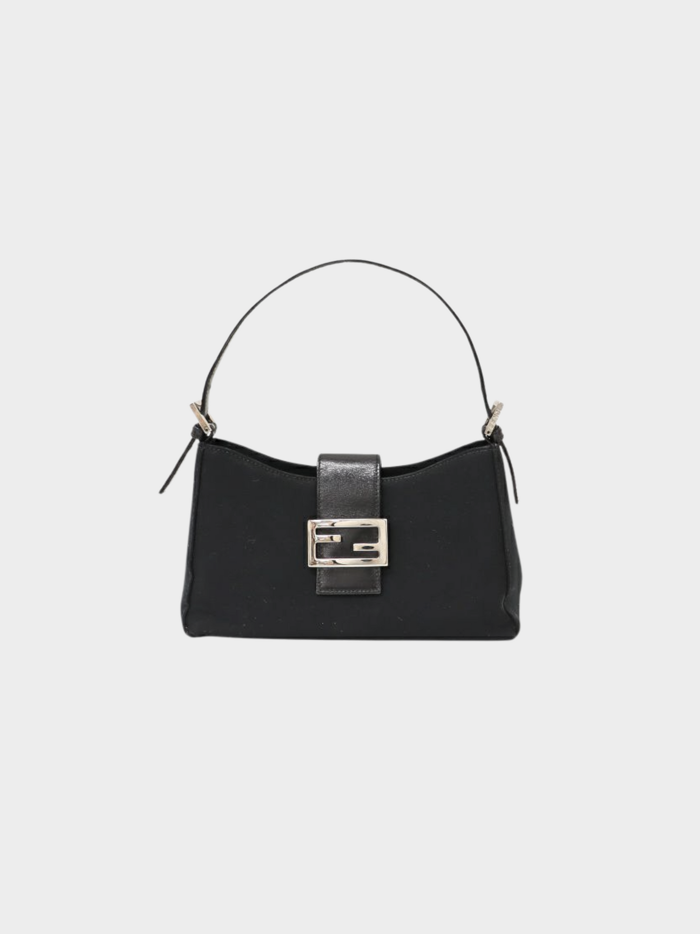 Fendi 2000s Black Cotton Baguette Bag