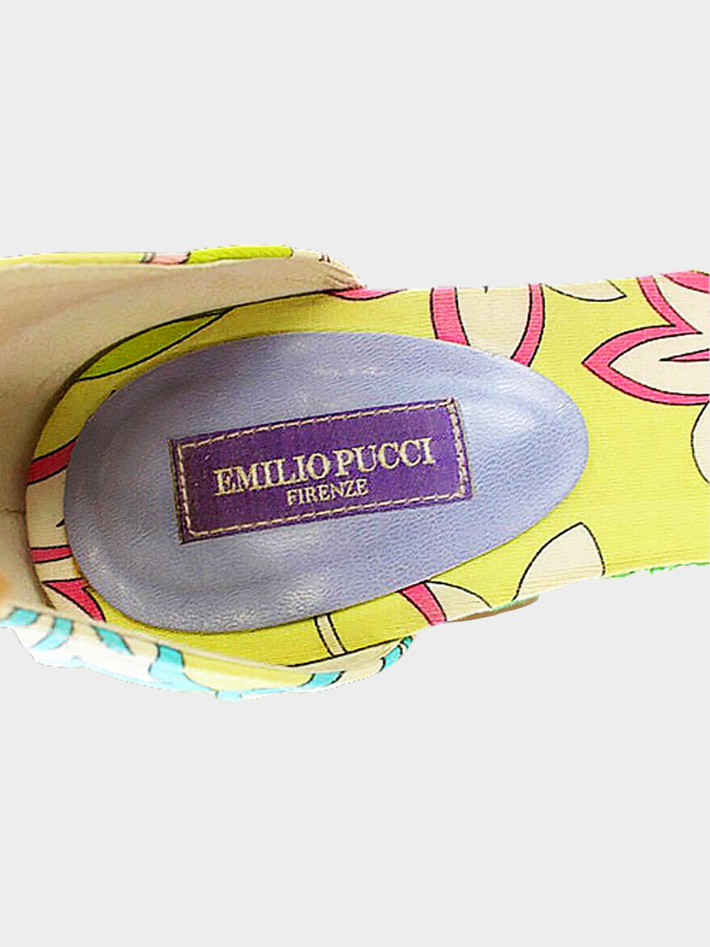 Emilio Pucci 2000s Floral Print Lace up Wedged Heels