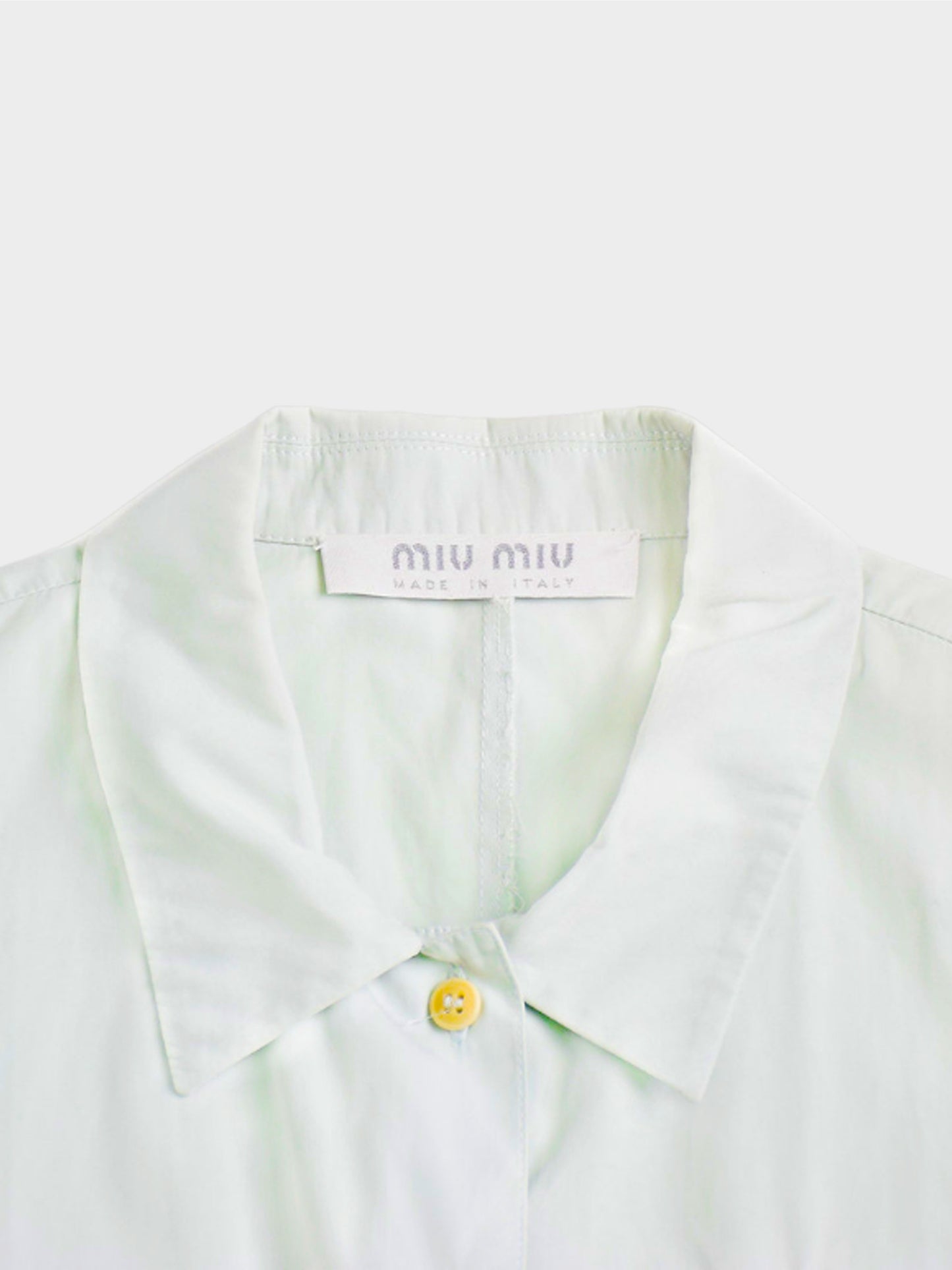 Miu Miu SS 1999 Light Green Ruffle Sleeveless Top
