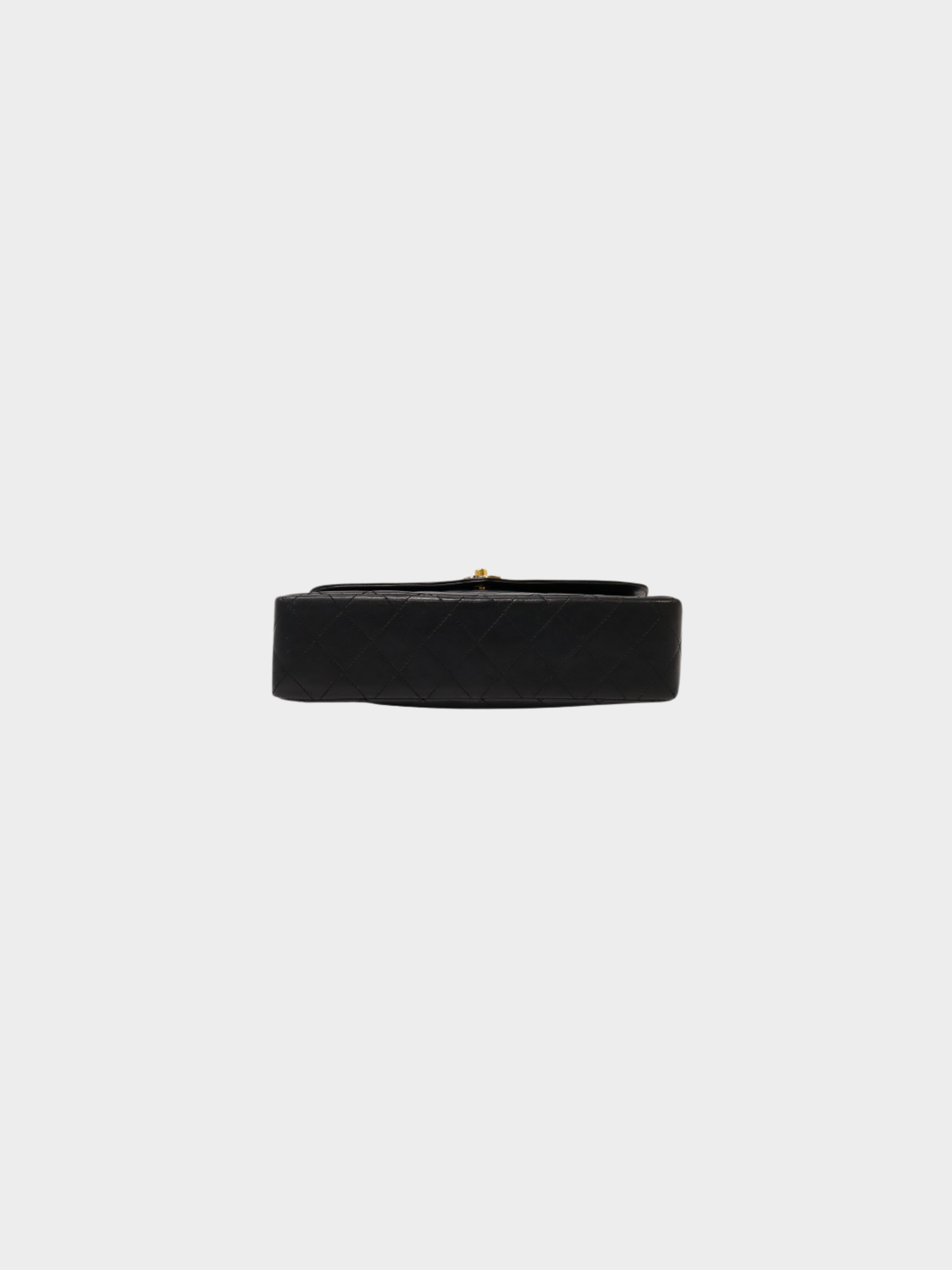 Chanel 1980s Black Lambskin Paris Matelassé W Flap Chain Shoulder Bag