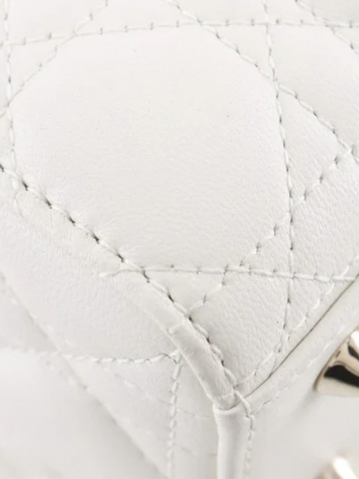 Christian Dior 2020s White Lambskin Lady Dior Small Bag