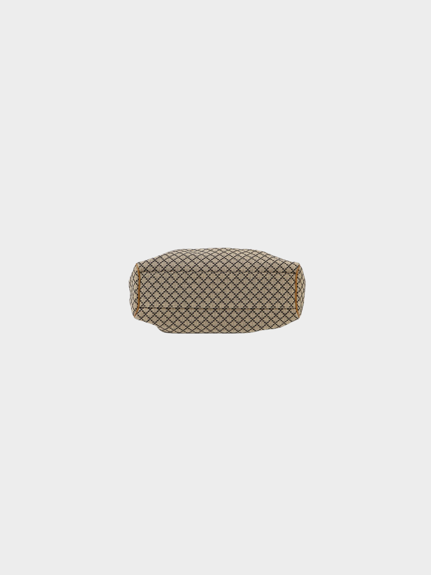 Gucci 2000s Brown Beige Diamante Canvas Leather Handbag