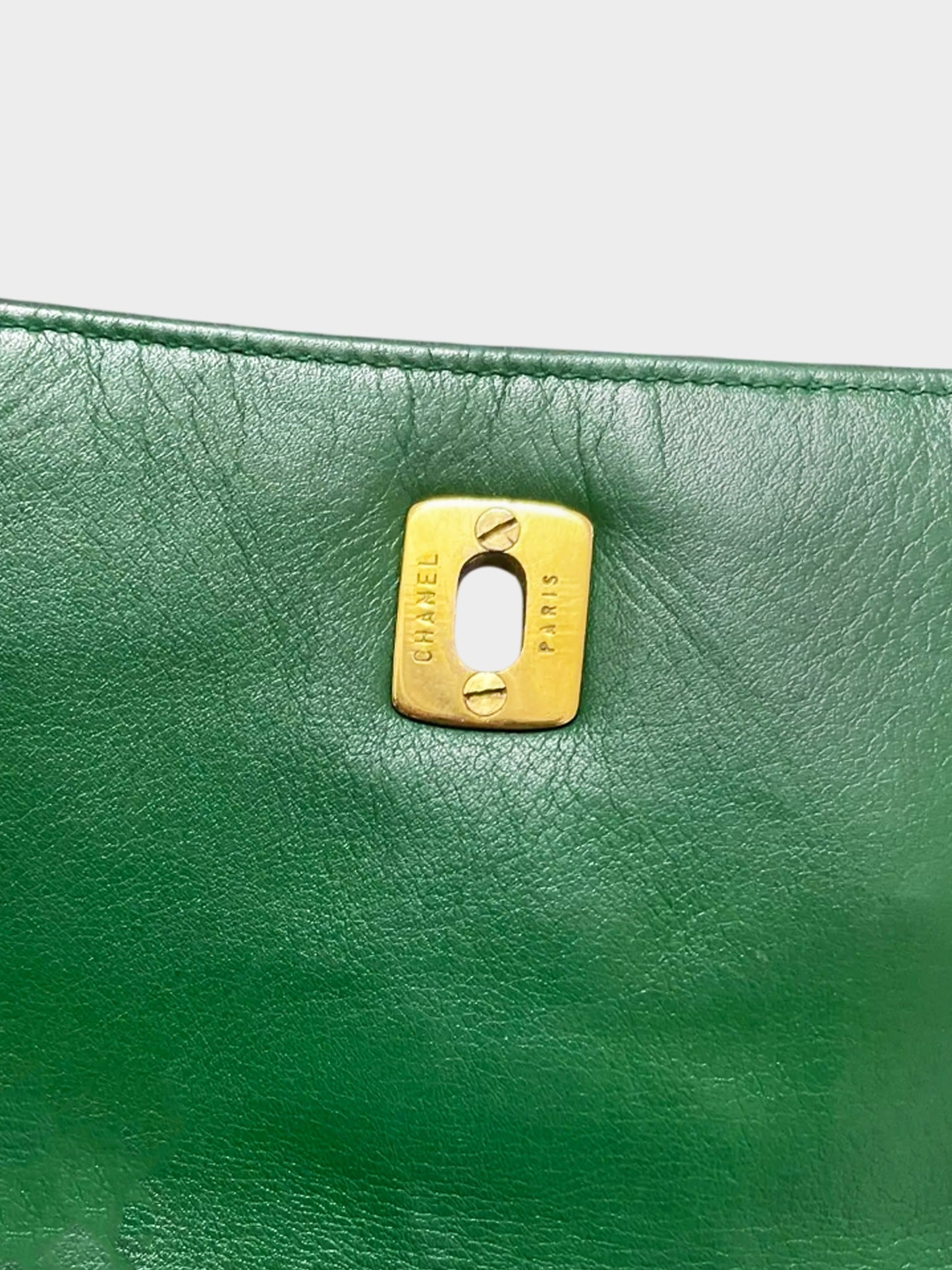 Chanel 2000s Rare Emerald Green Quilted Leather Mini Crossbody Bag