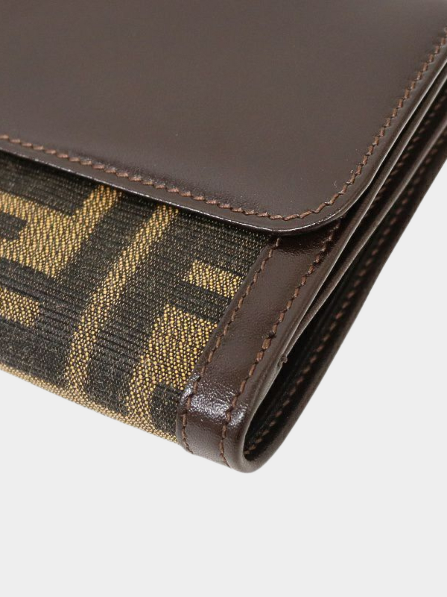 Fendi 2000s Brown Zucca Canvas Leather Wallet