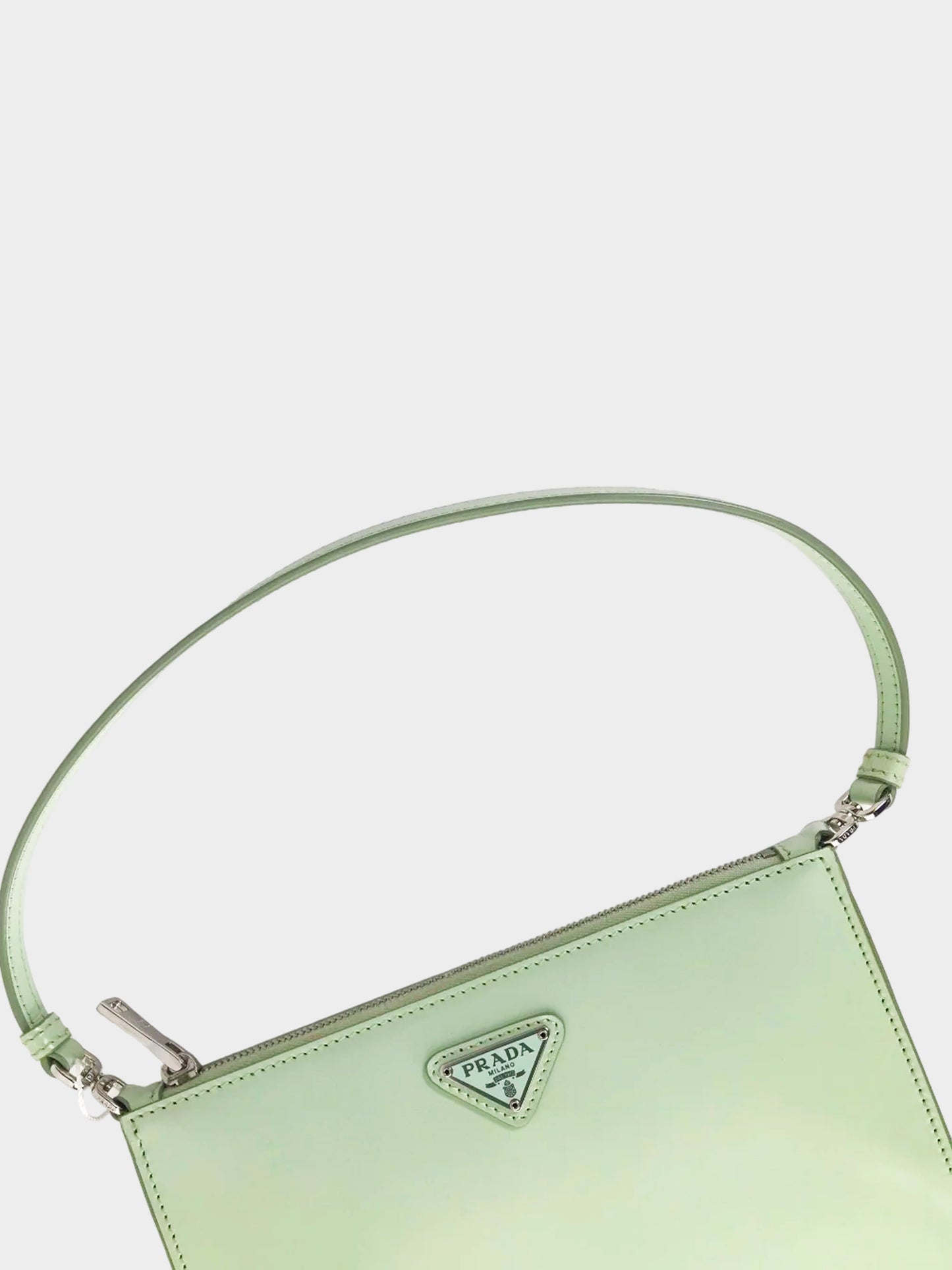 Prada 2019-2023 Green Brushed Leather Shoulder Bag