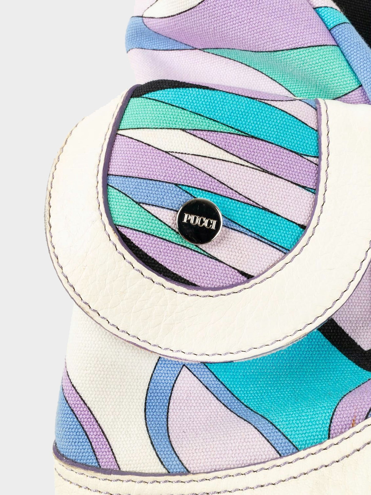 Emilio Pucci 1990s Psychedelic Print Canvas and Leather Bag