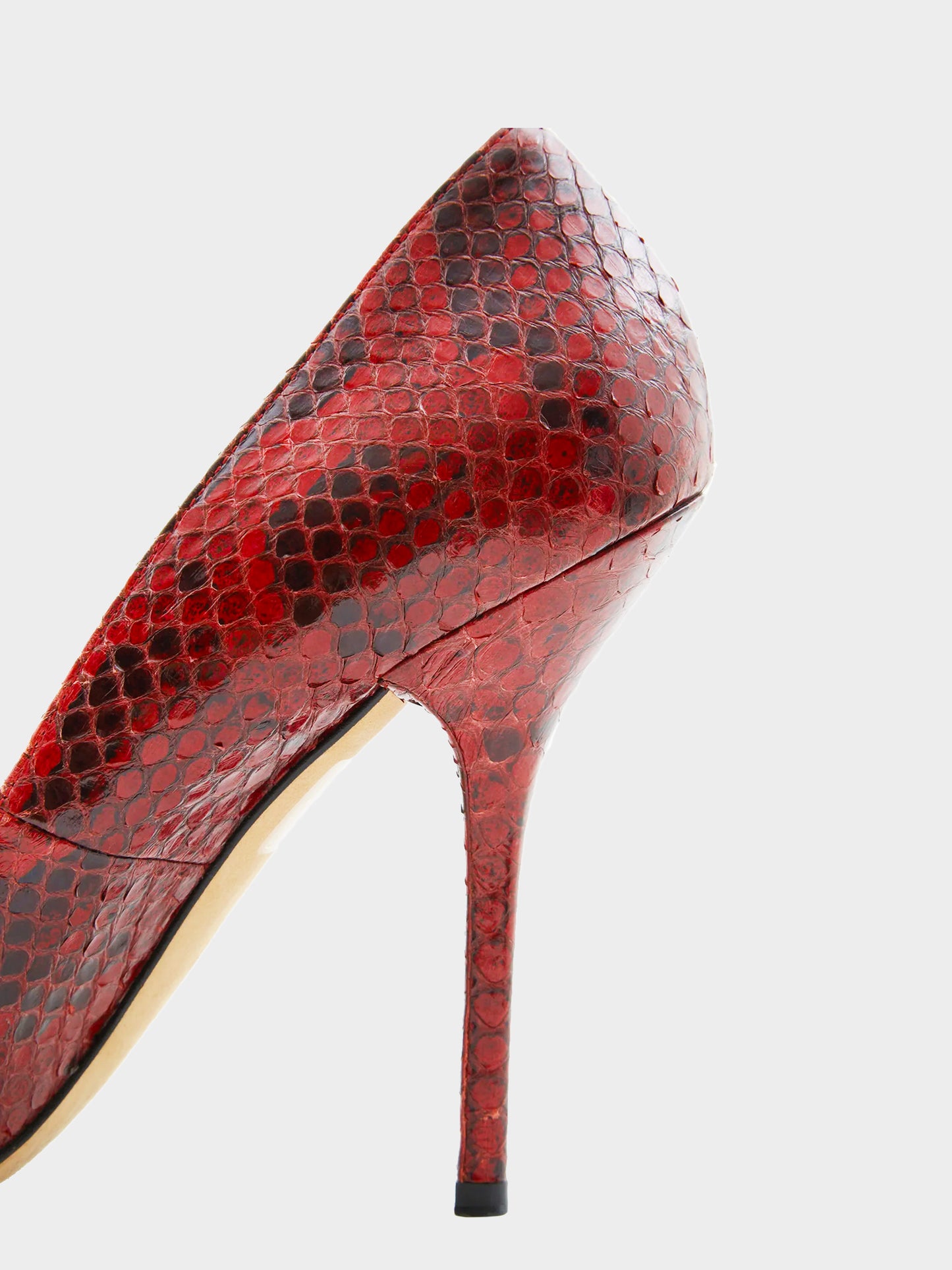 Dolce and Gabbana 2010s Red Cardinal Python Leather Pumps