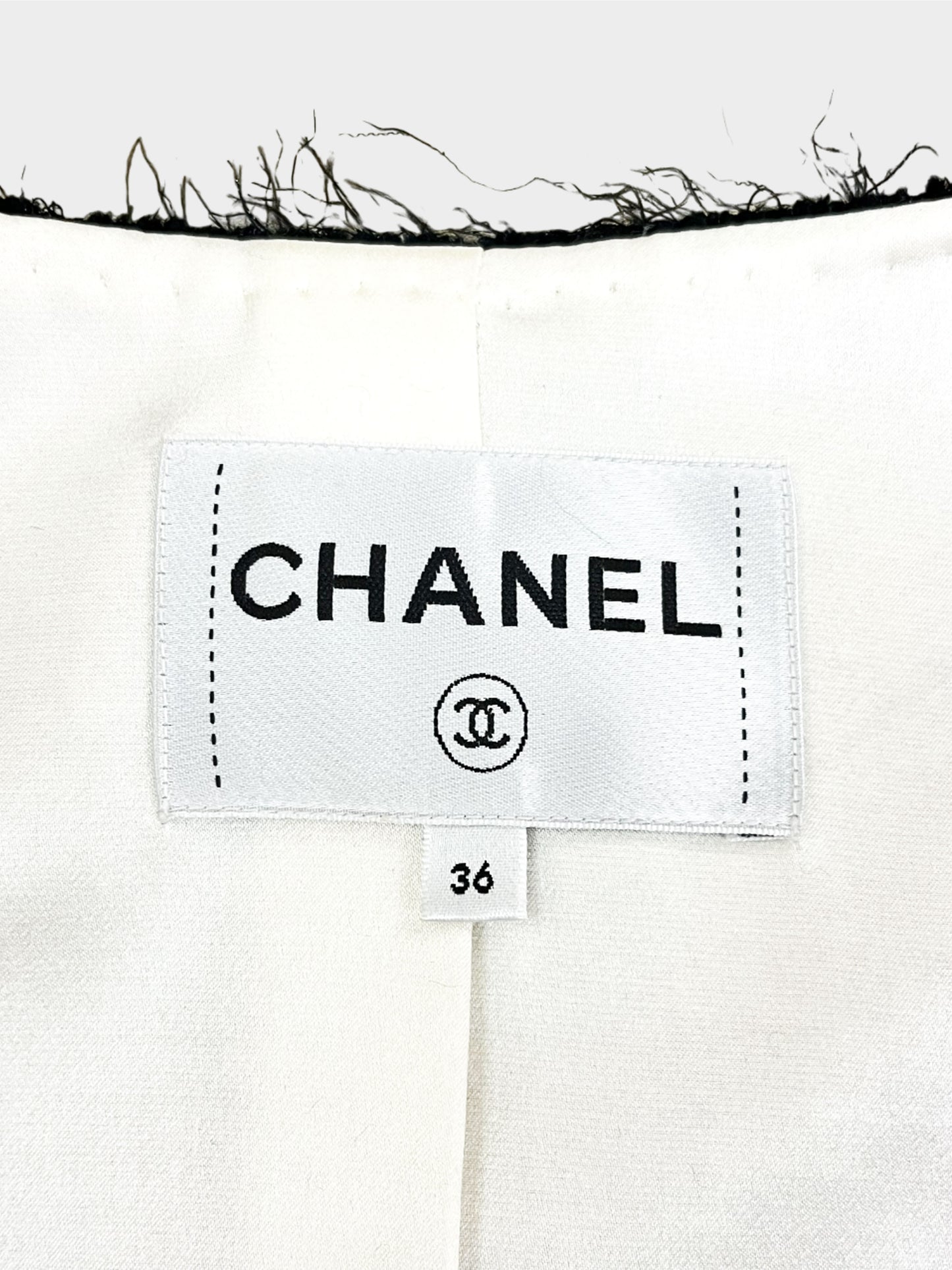 Chanel Fall 2020 Eyelash Jacket with Silk Bands