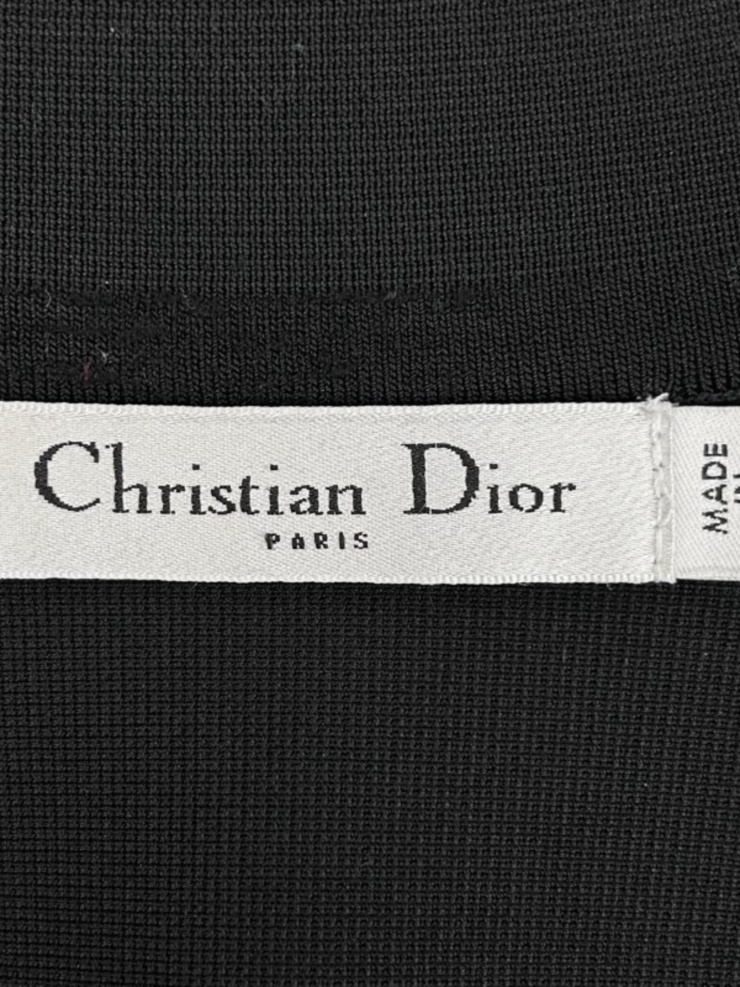 Christian Dior 2000s Black Knit Zip Front Dress