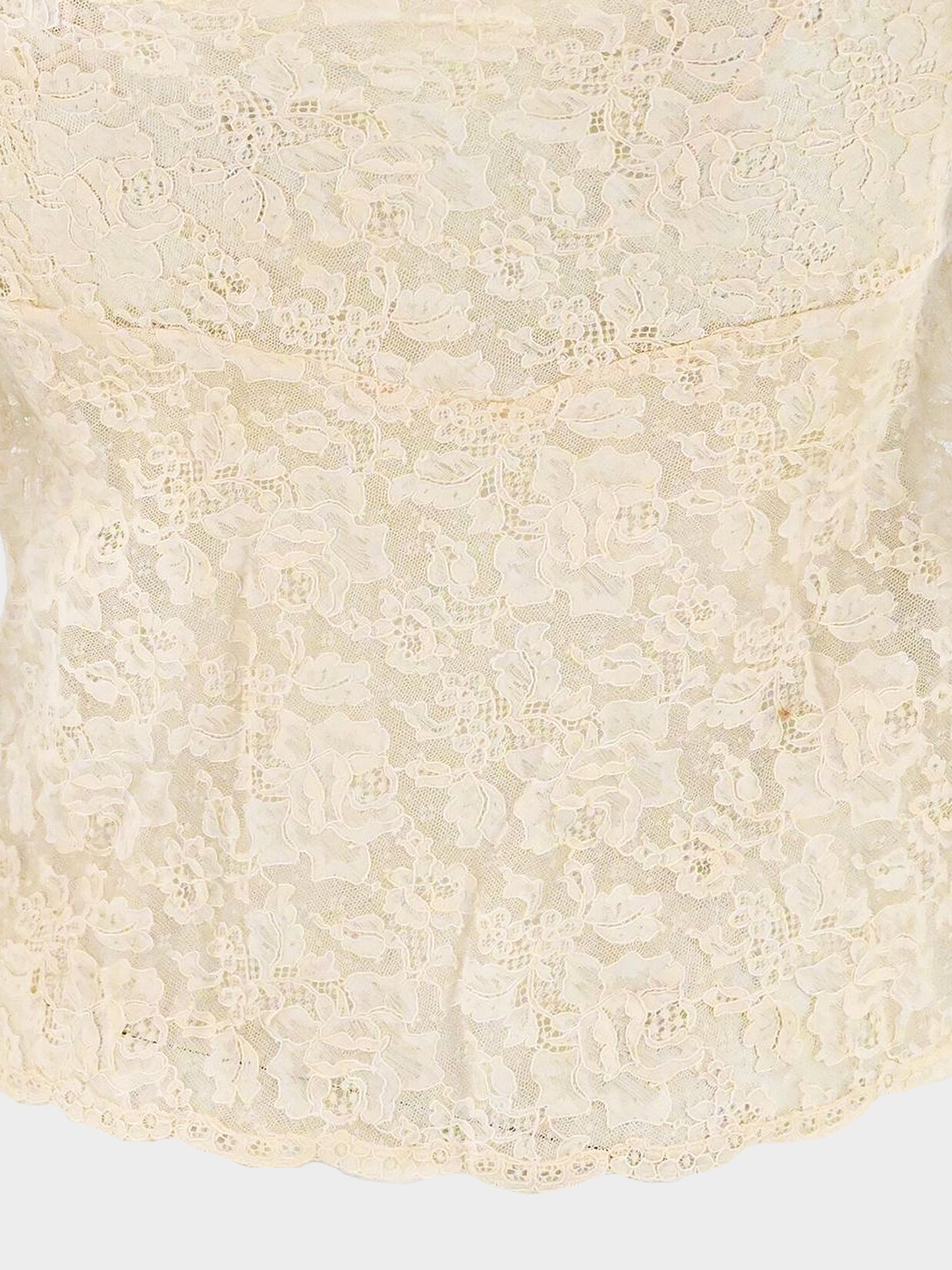 Christian Dior by John Galliano FW 1998-1999 Beige Lace Lingerie Top