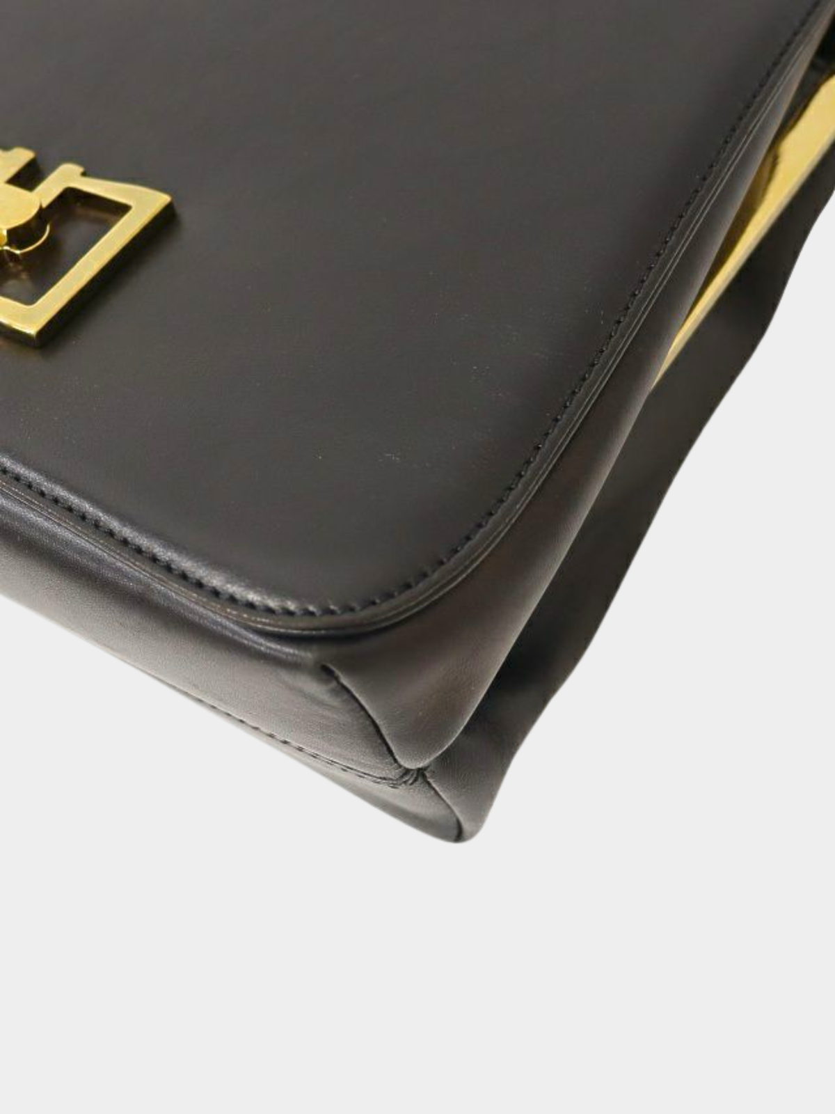 Salvatore Ferragamo 2000s Black Leather Logo Hardware One-Shoulder Bag