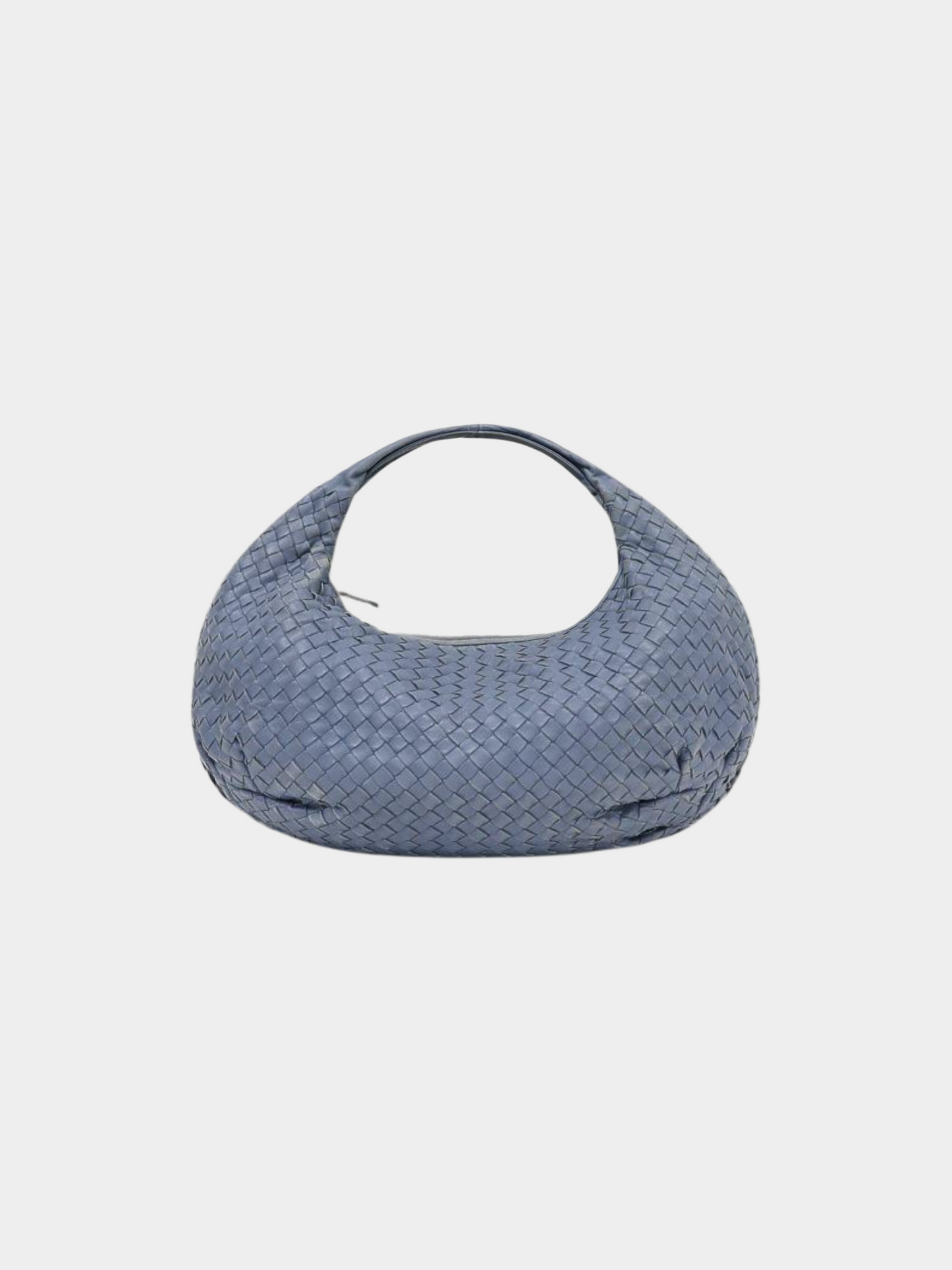 Bottega Veneta 2010s Blue Intrecciato Shoulder Bag
