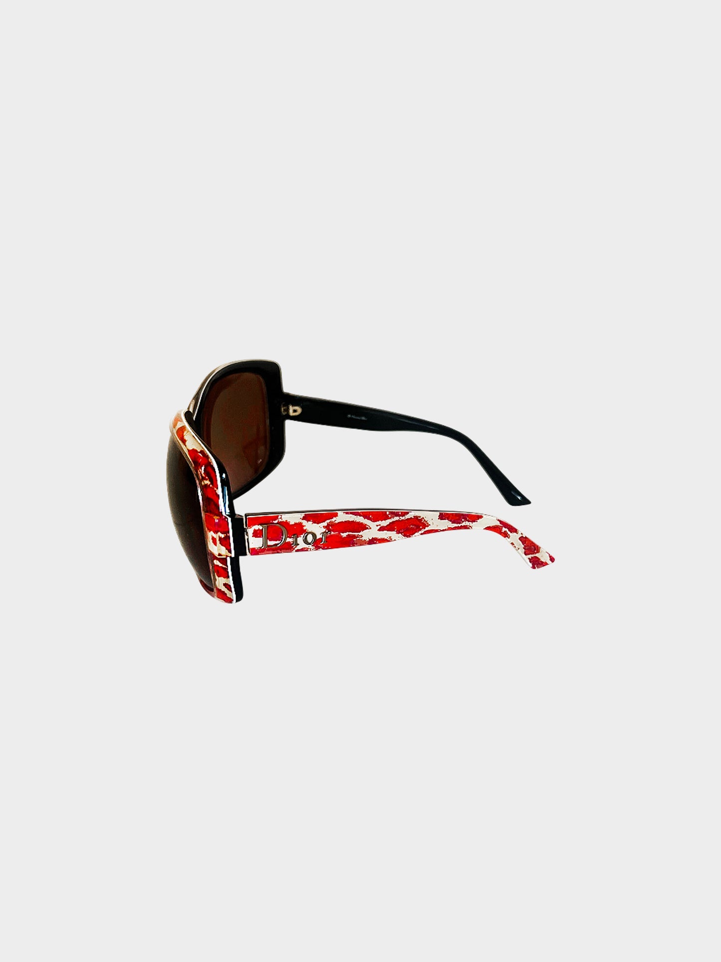 Christian Dior 2000s Red Abstract Print Sonnenbrille Sunglasses