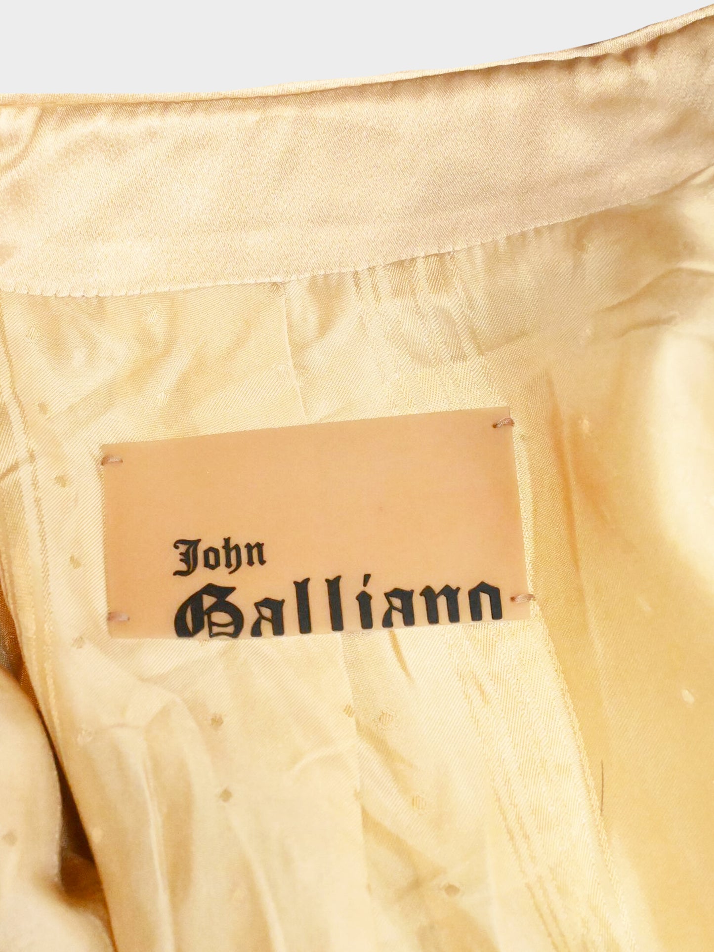 John Galliano SS 2006 Champagne Beige Floral Embroidered Satin Jacket