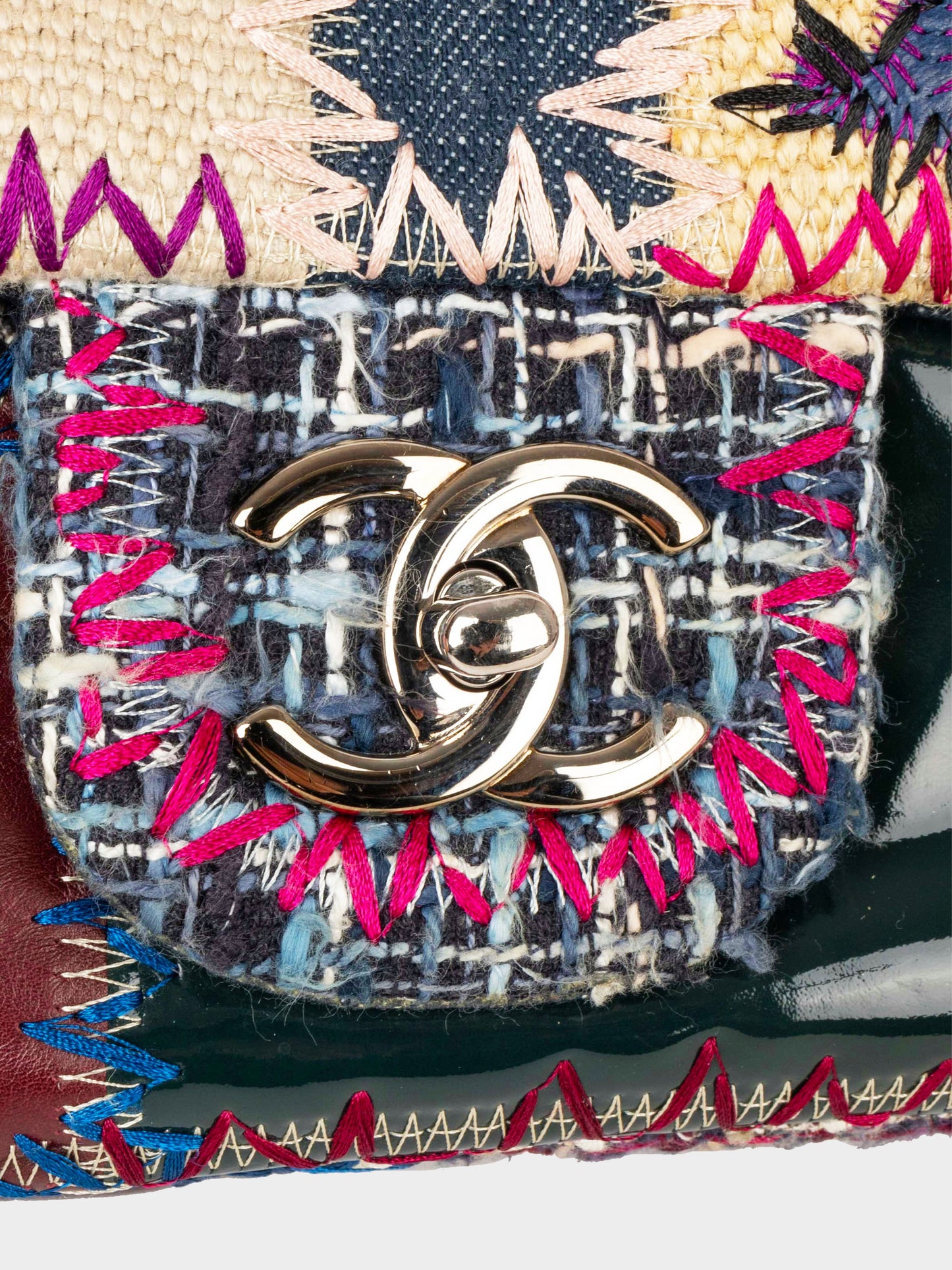 Chanel 2012 Multi-material Patchwork Jumbo Flap Bag