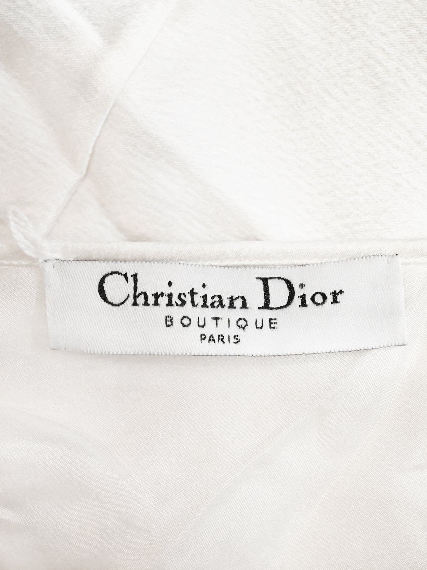 Christian Dior by John Galliano SS 2006 White Satin Beaded Plant Motif Tank Top