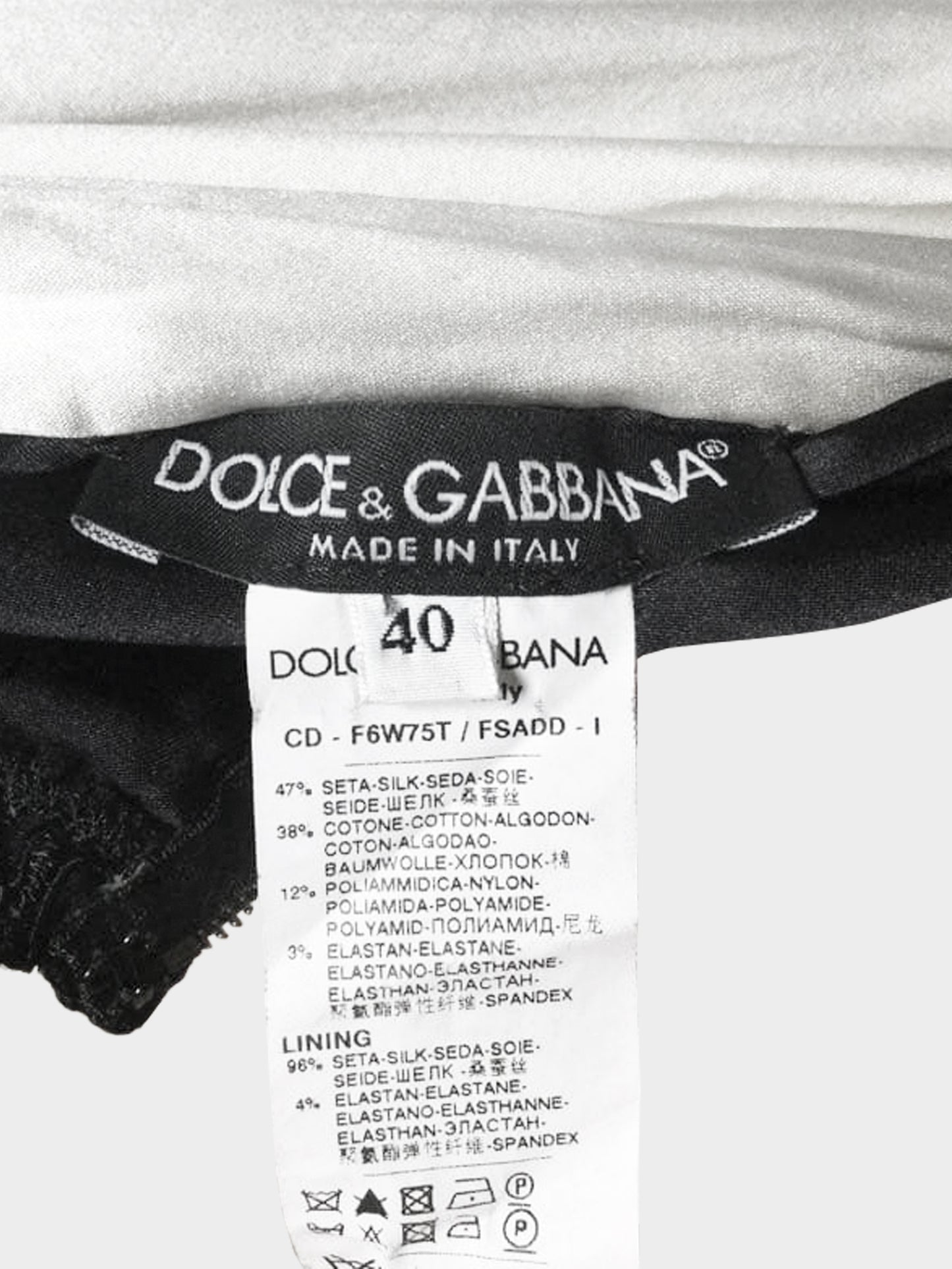 Dolce and Gabbana 2000s Black and White Leopard Print and Lace Ruched Dress