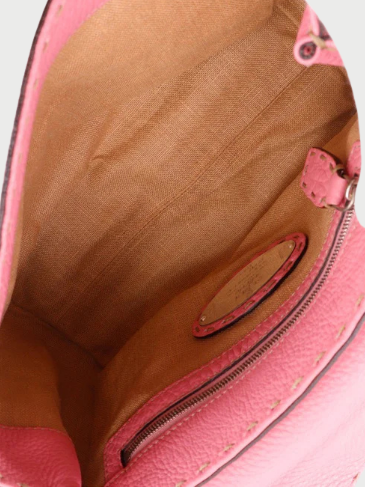 Fendi 2000s Pink Calf Leather Selleria Mini Linda Handbag