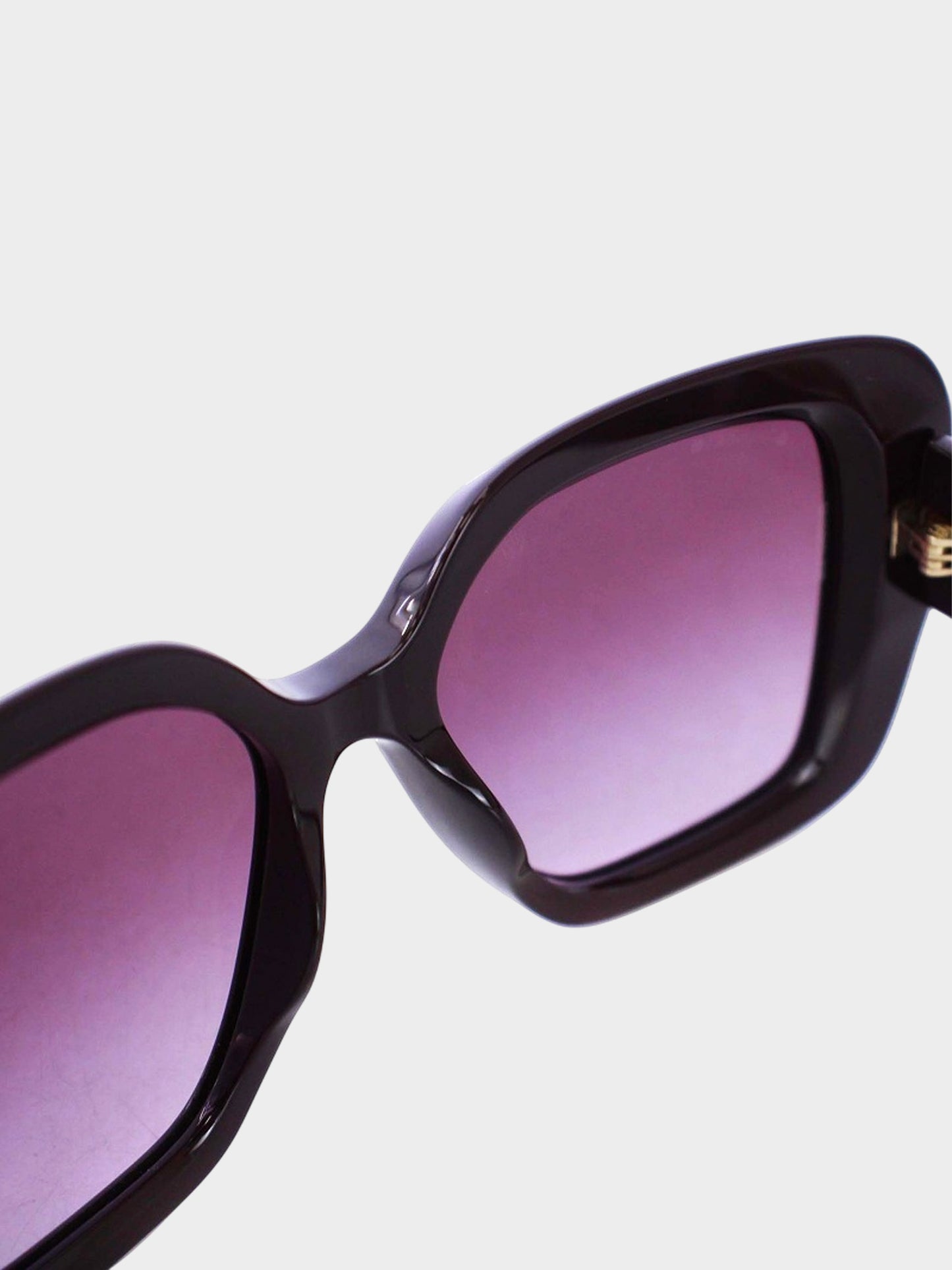 Chanel 2020s Burgundy CC Heart Locket Square Sunglasses