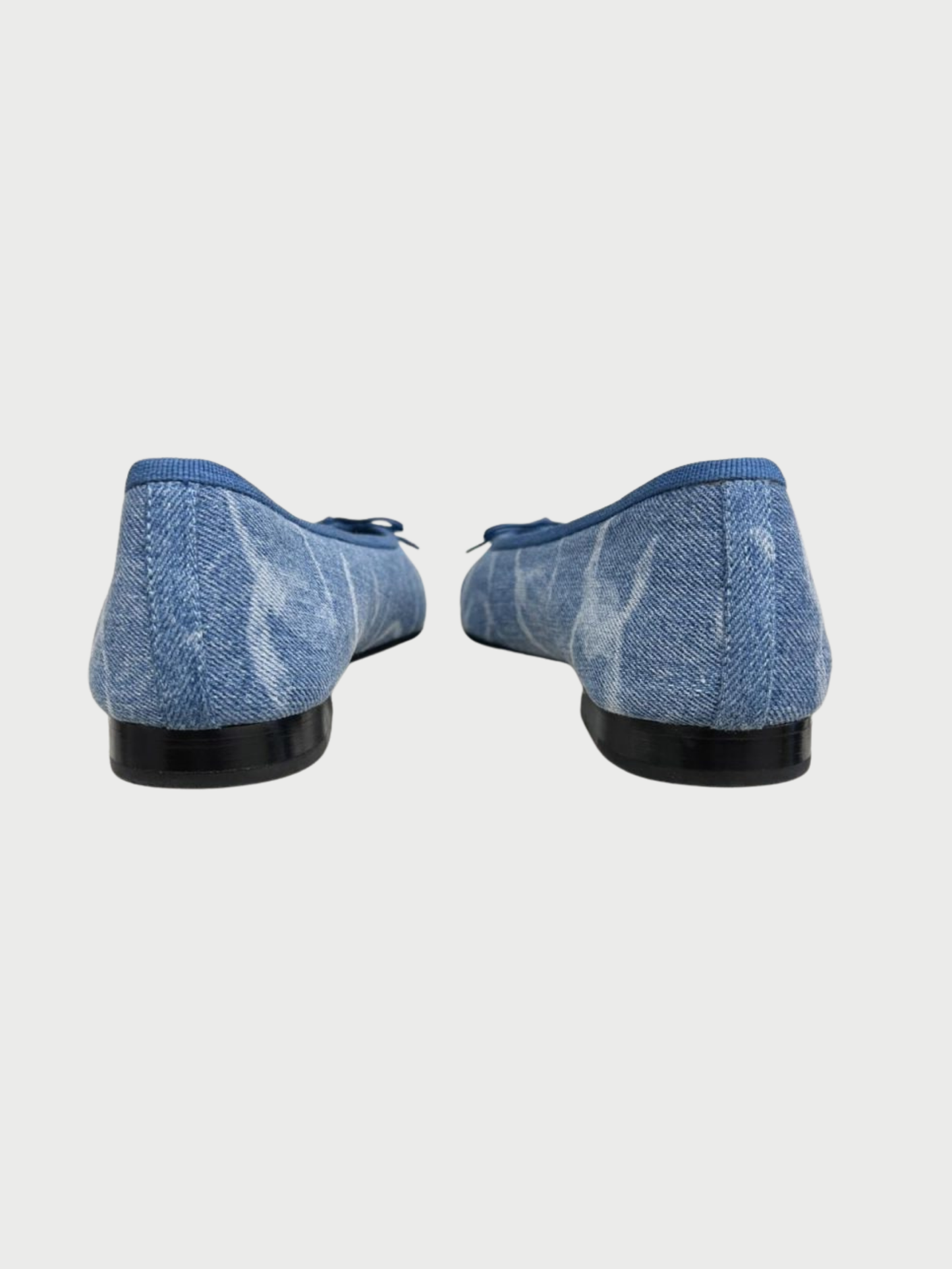 Chanel 2020s Blue Denim CC Logo Ballet Flats