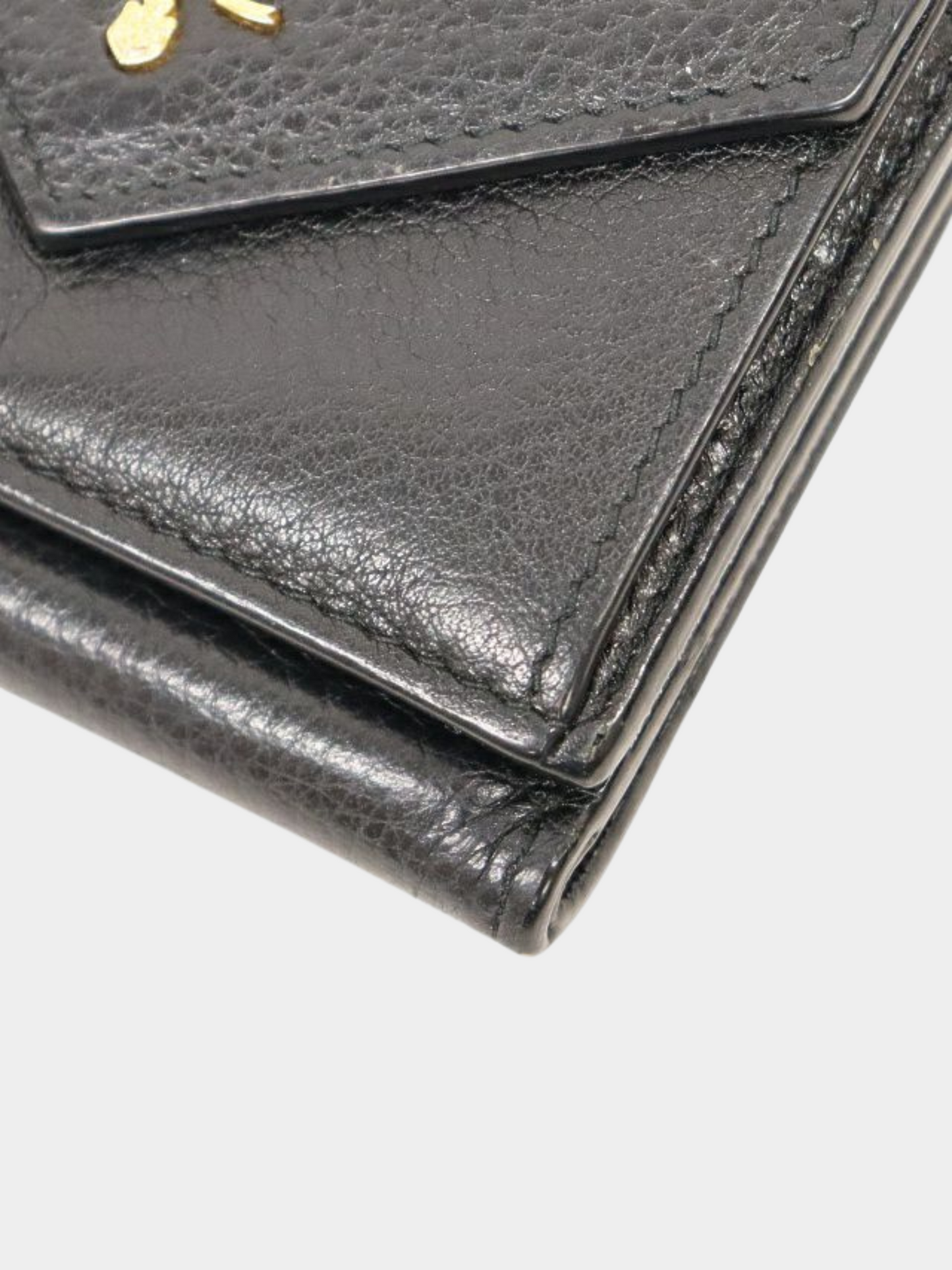 Prada 2000s Black Logo Compact Wallet