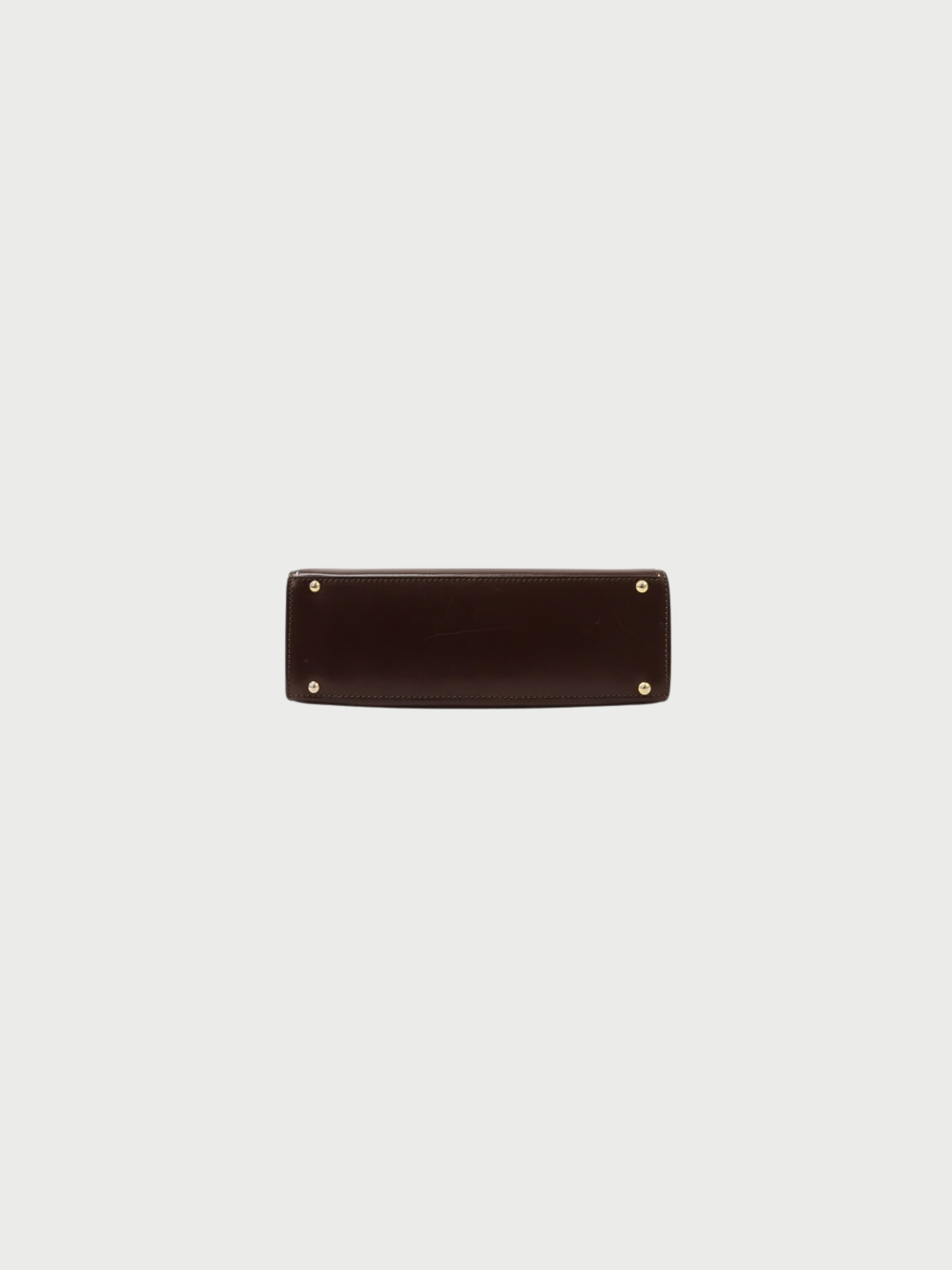 Celine 1990s Brown Leather Turn-Lock Stitch Handbag
