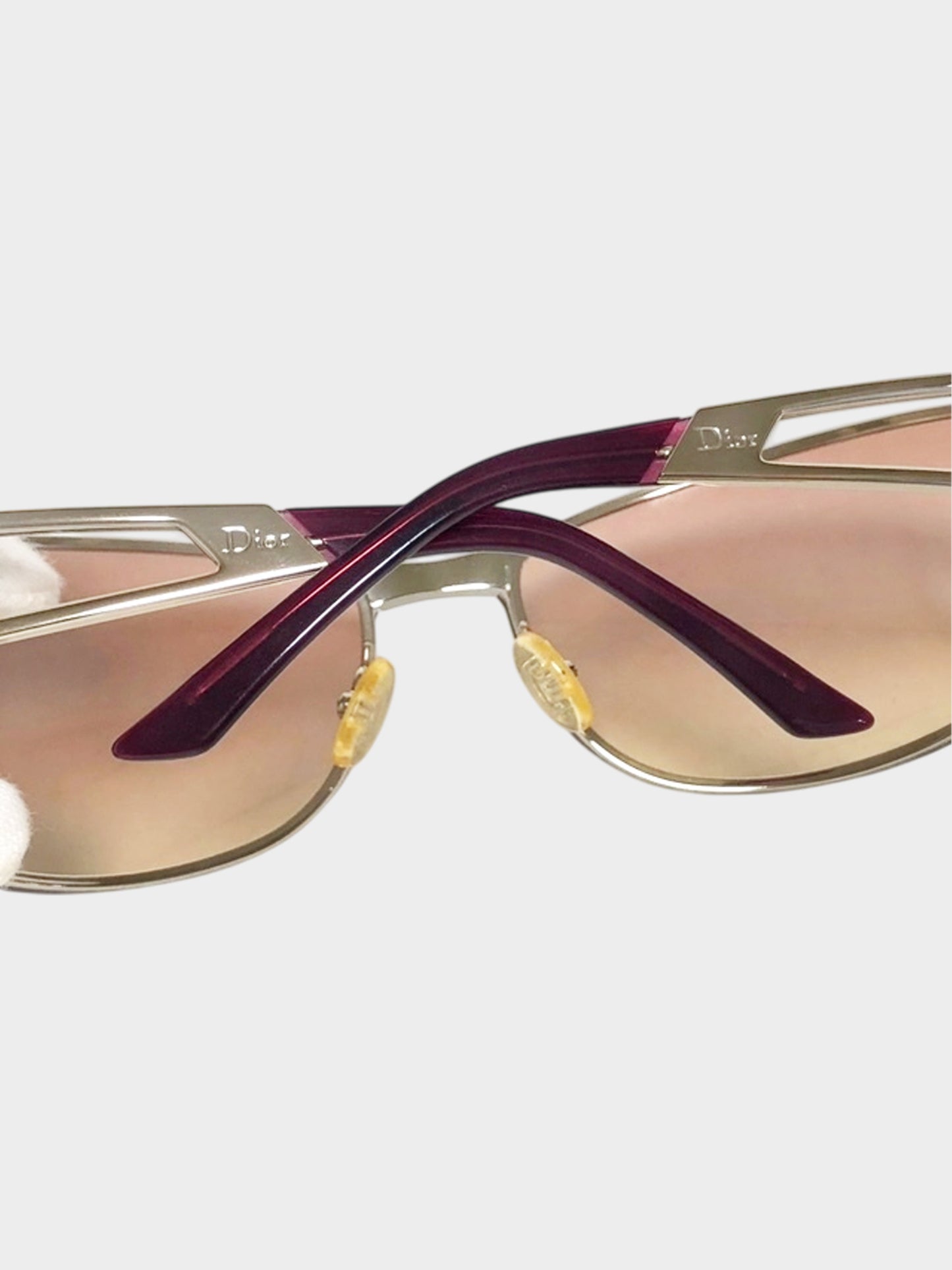 Christian Dior 2000s Bordeaux Diorissimo Pop Shield Sunglasses