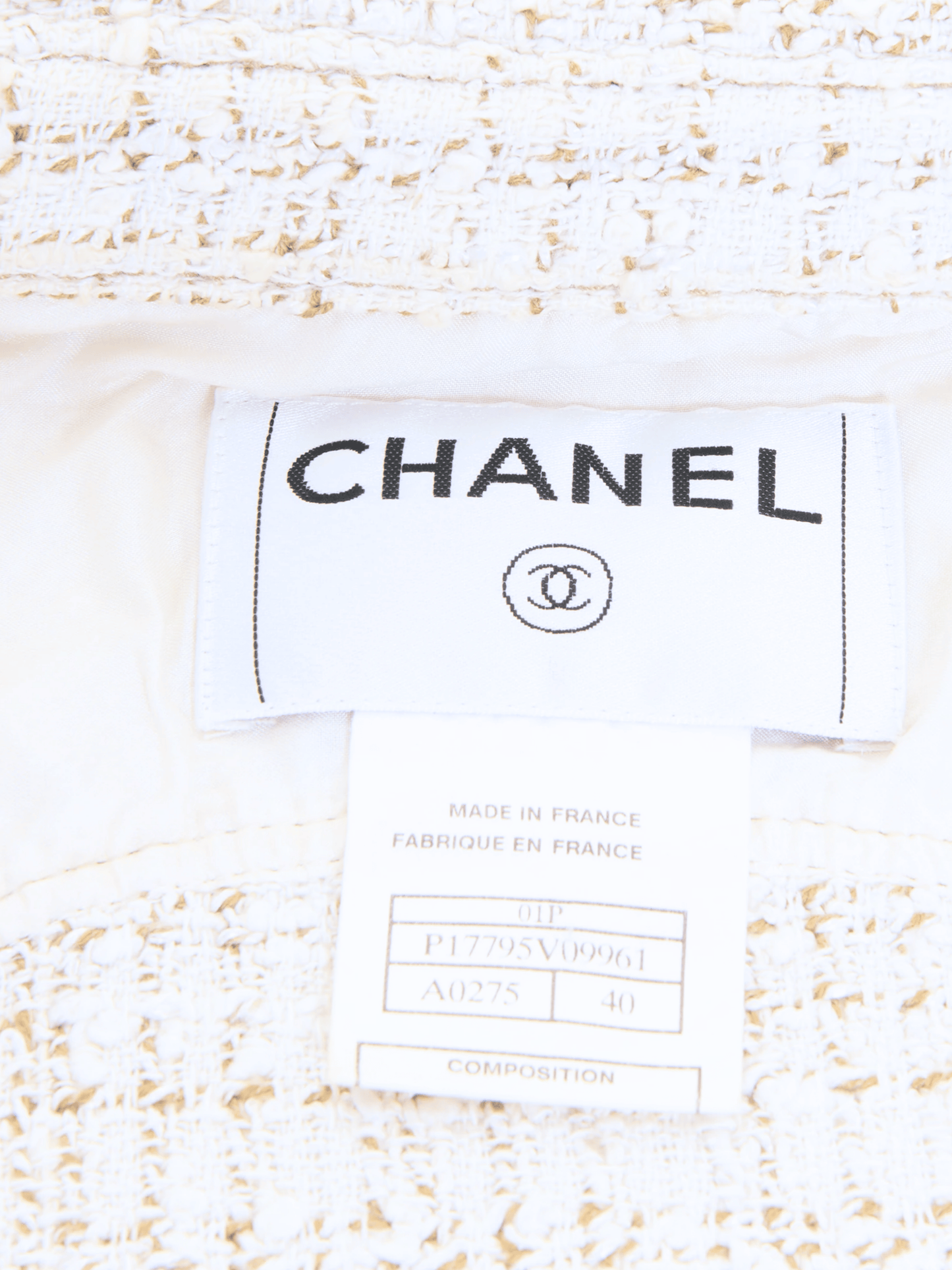 Chanel by Karl Lagerfeld SS 2001 Off-White Bouclé Shirt Jacket and Pants Set