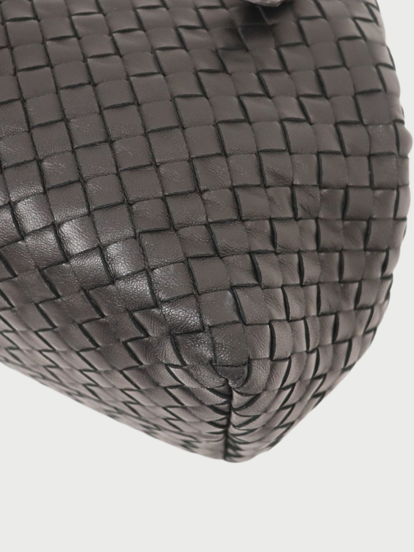 Bottega Veneta 2000s Black Leather Intrecciato Handbag