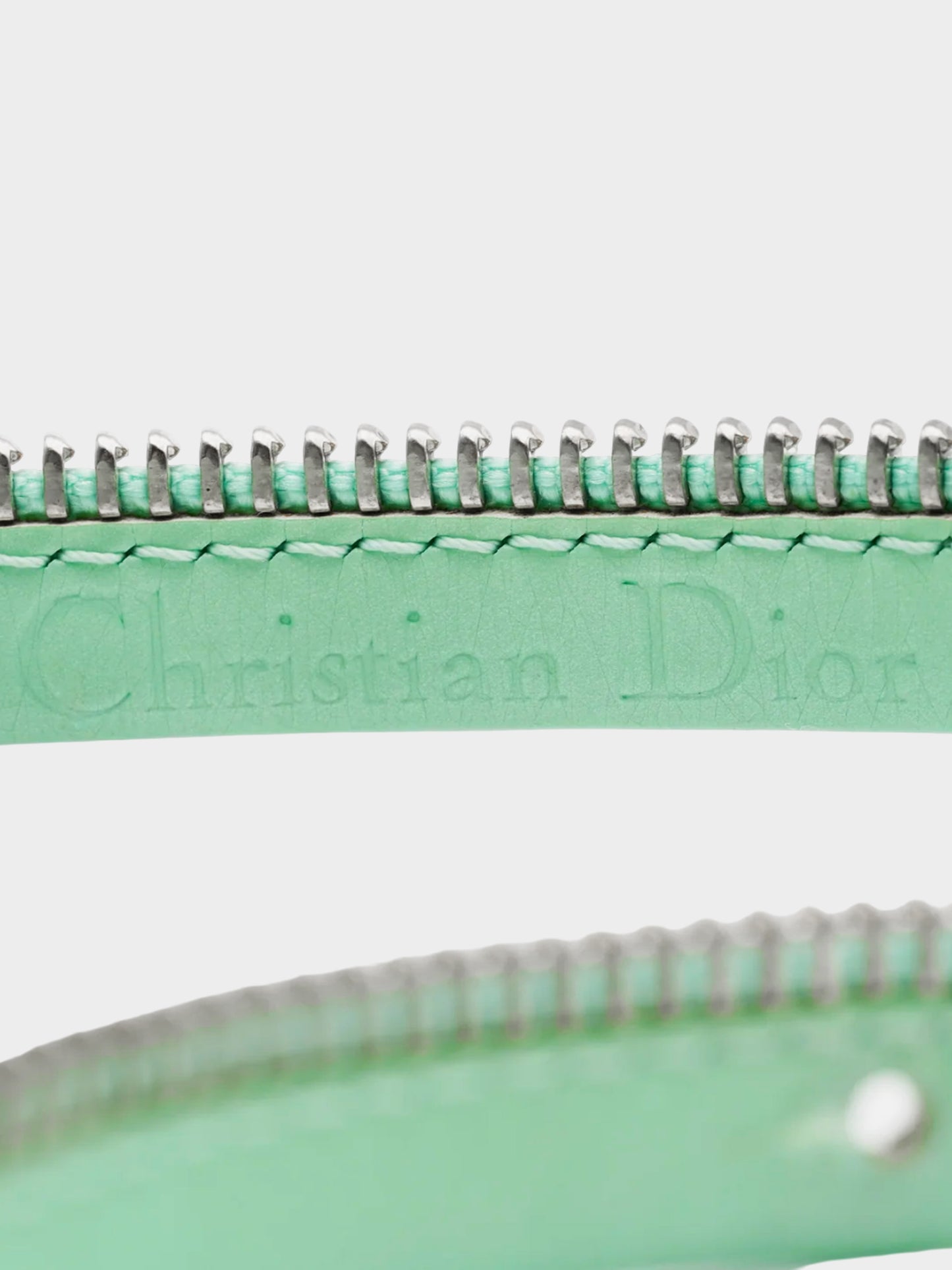 Christian Dior by John Galliano 2001 Mint Green Leather Zip Belt