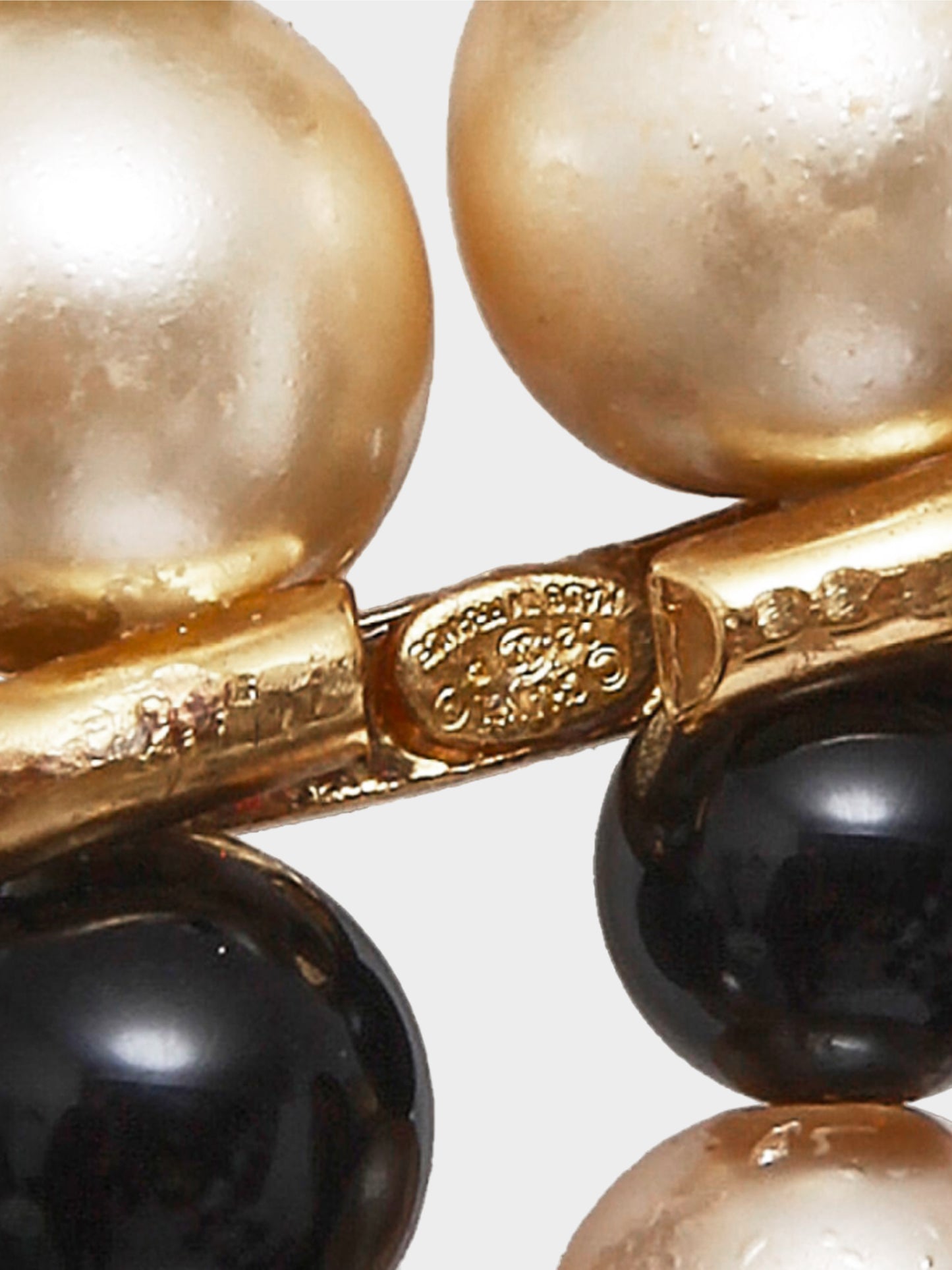 Chanel FW 2001-2002 Black Bead and Pearl Draped Double Necklace