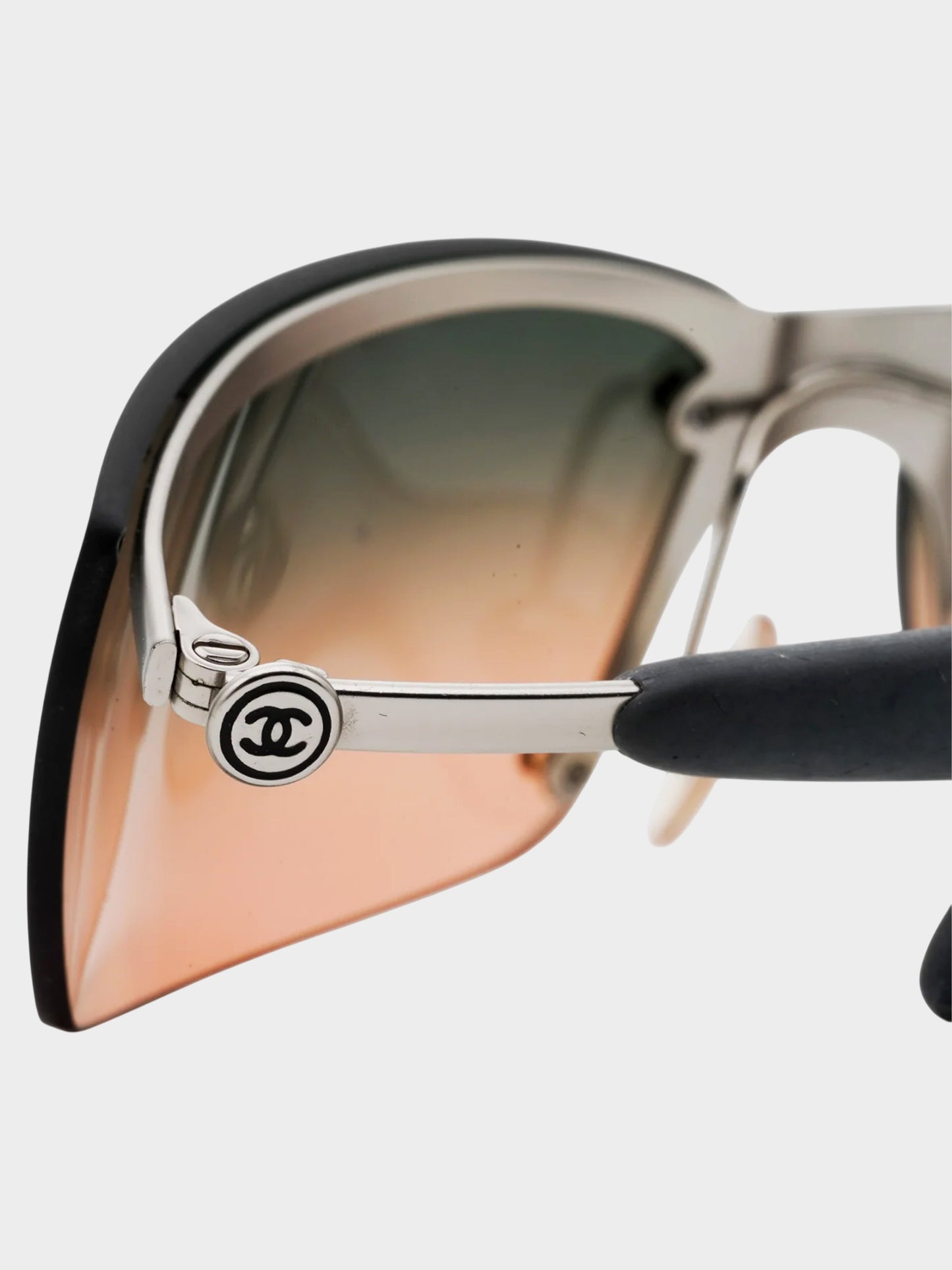 Chanel by Karl Lagerfeld 2000s Brown and Grey Rimless Sunglasses