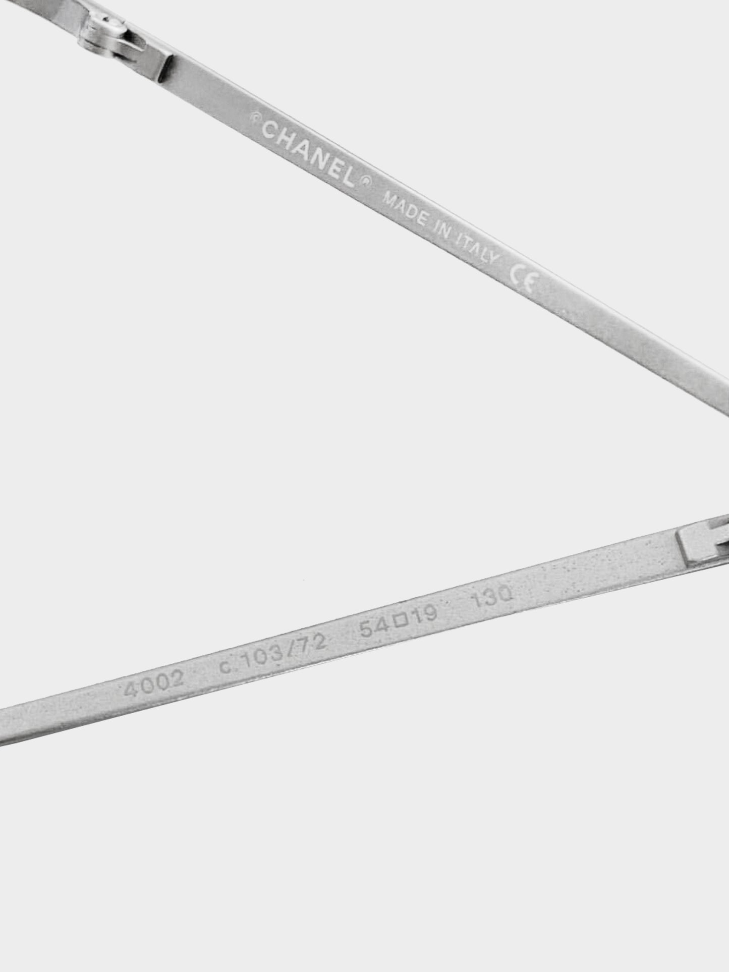 Chanel by Karl Lagerfeld 2000s Blue Tinted CC Logo Embellished Rimless Sunglasses