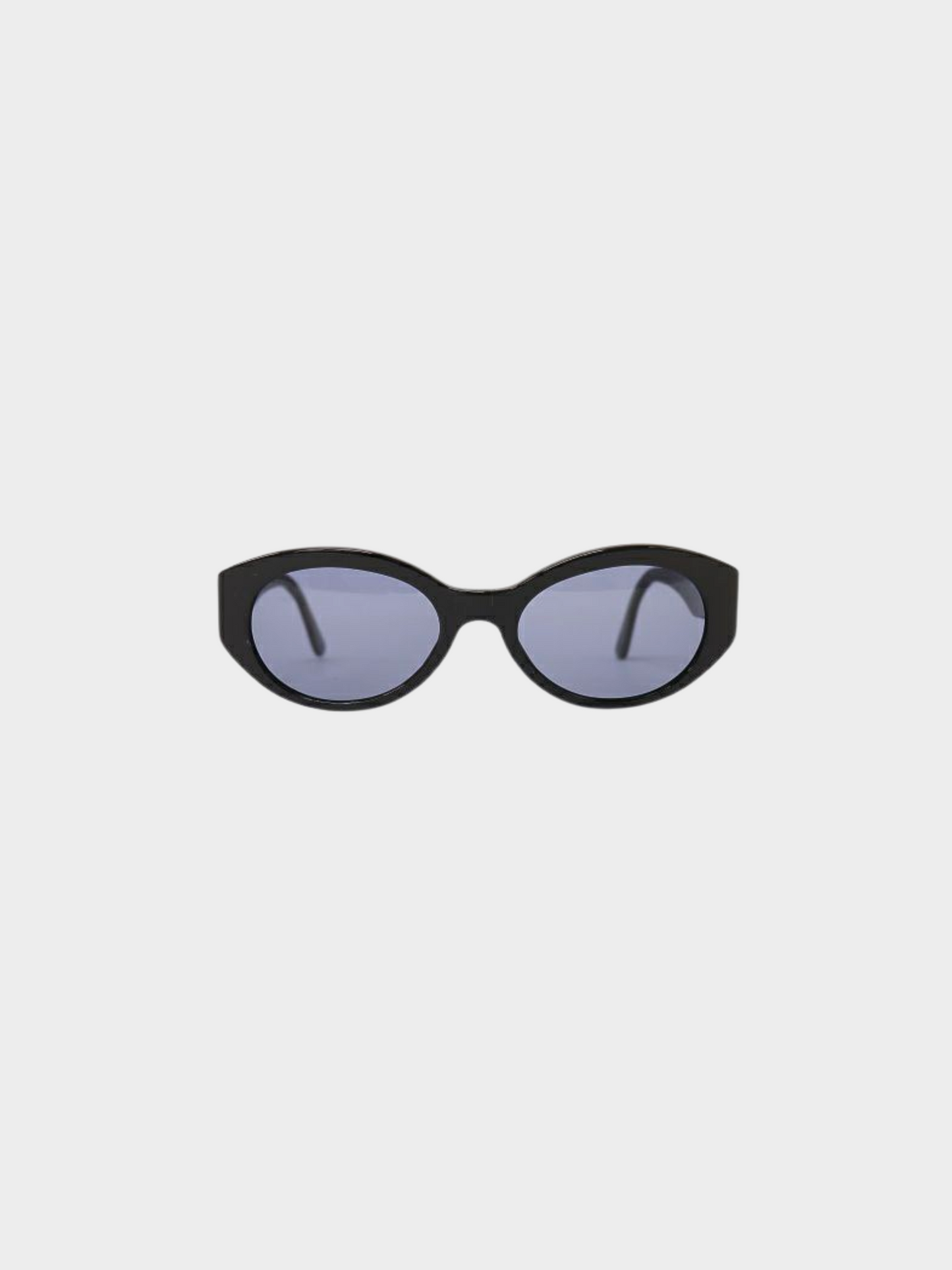 Chanel 2010s Black Coco Oval Sunglasses