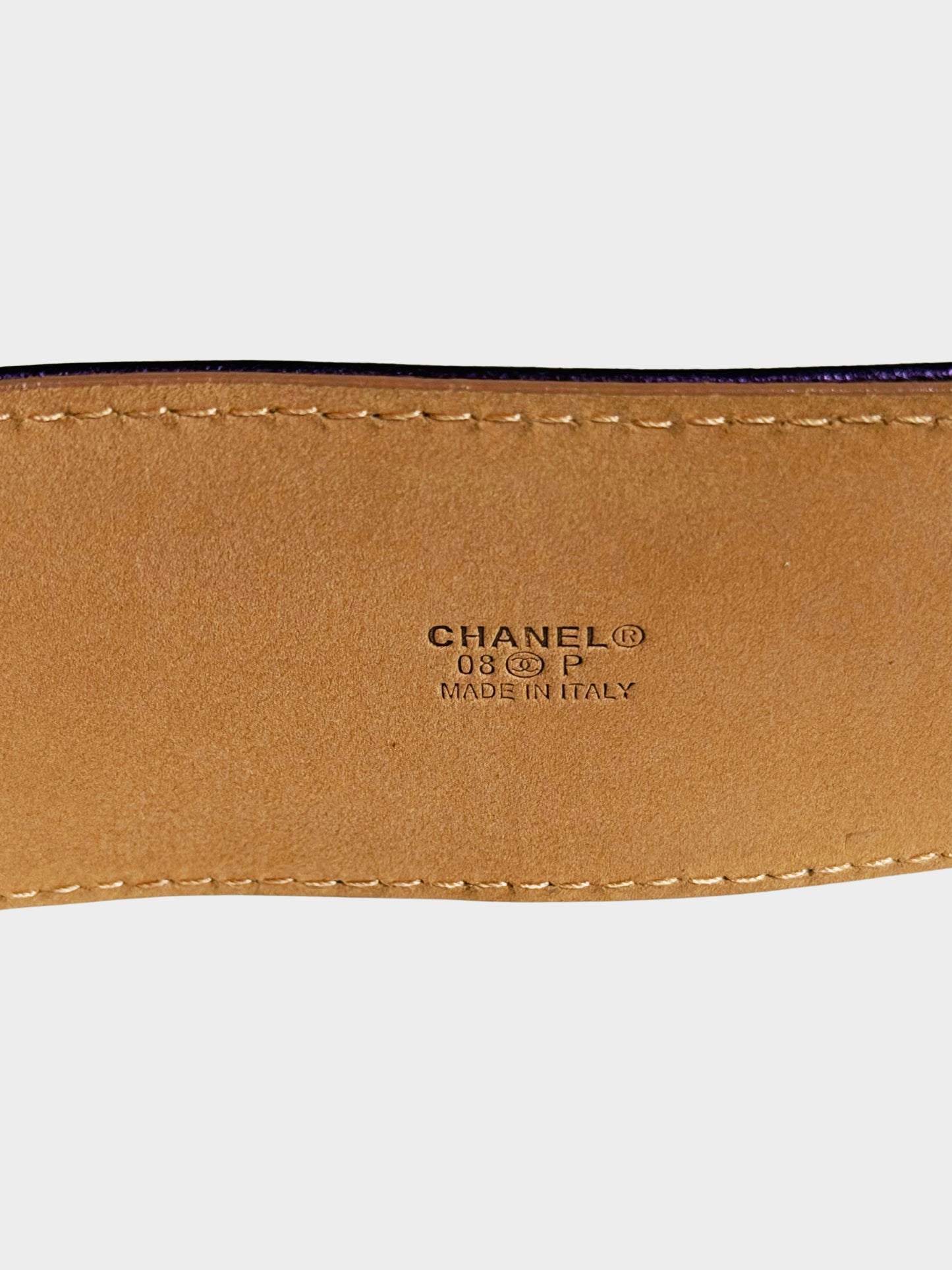 Chanel SS 2008 Metallic Purple CC Belt